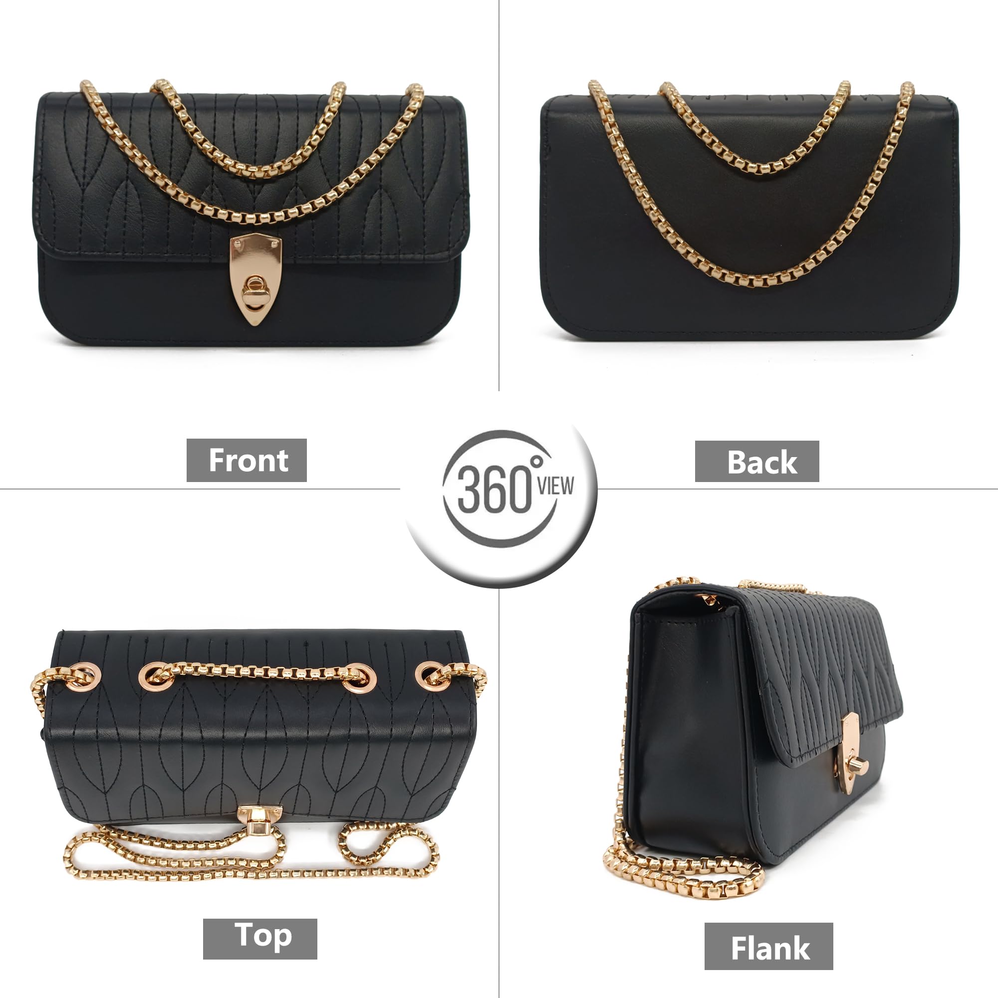 PORT&LOTUS Mini Shoulder Bag for Women - PU Leather Small Crossbody Purse, Little Tote Handbag - Perfect for Everyday Use, Travel, Shopping & Date Night