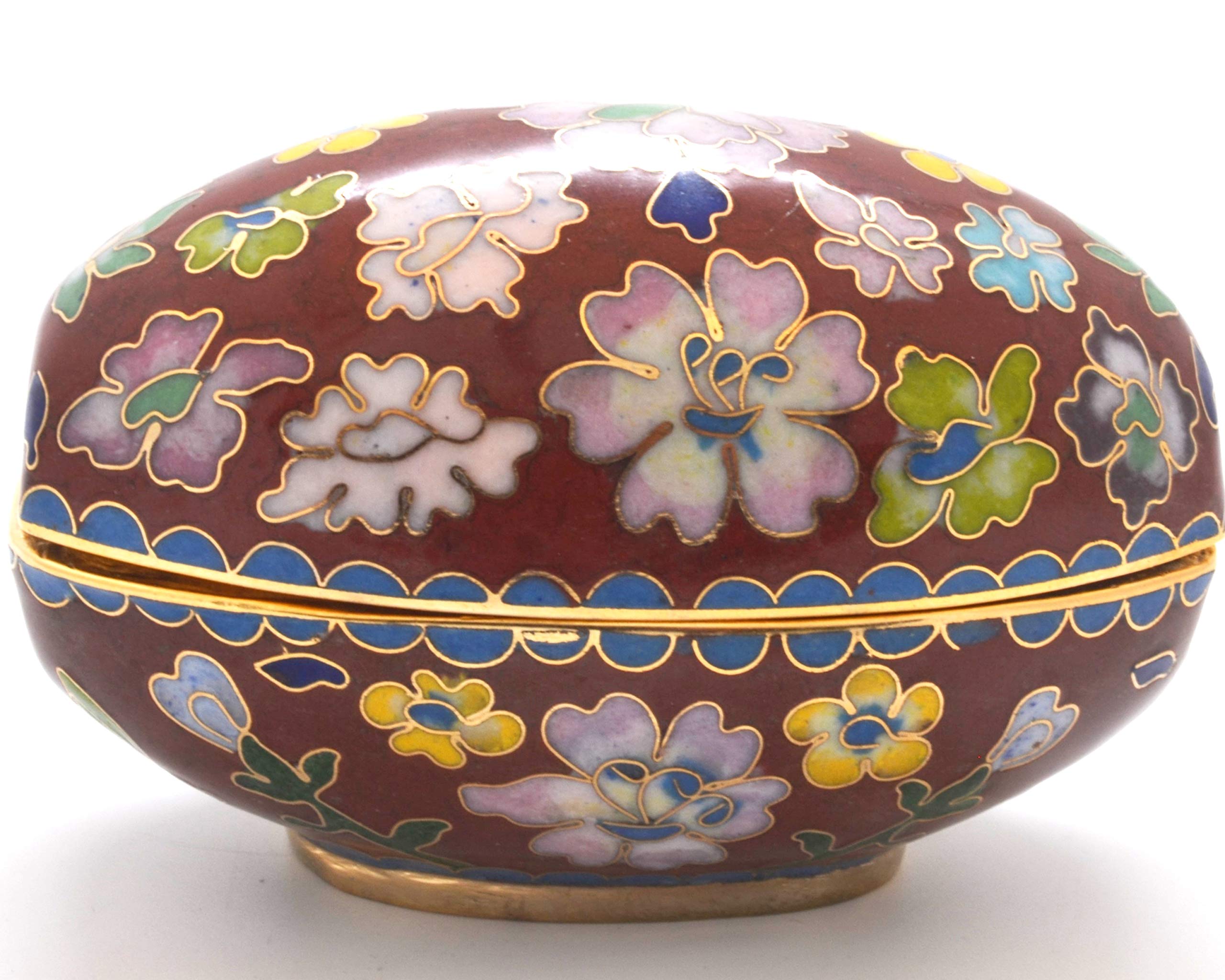 Handmade Cloisonne Floral Jewelry Box - Red Enamel Decorative Gift Box for Women | Perfect for Jewelry Storage, Home Decor & Unique Gift Giving