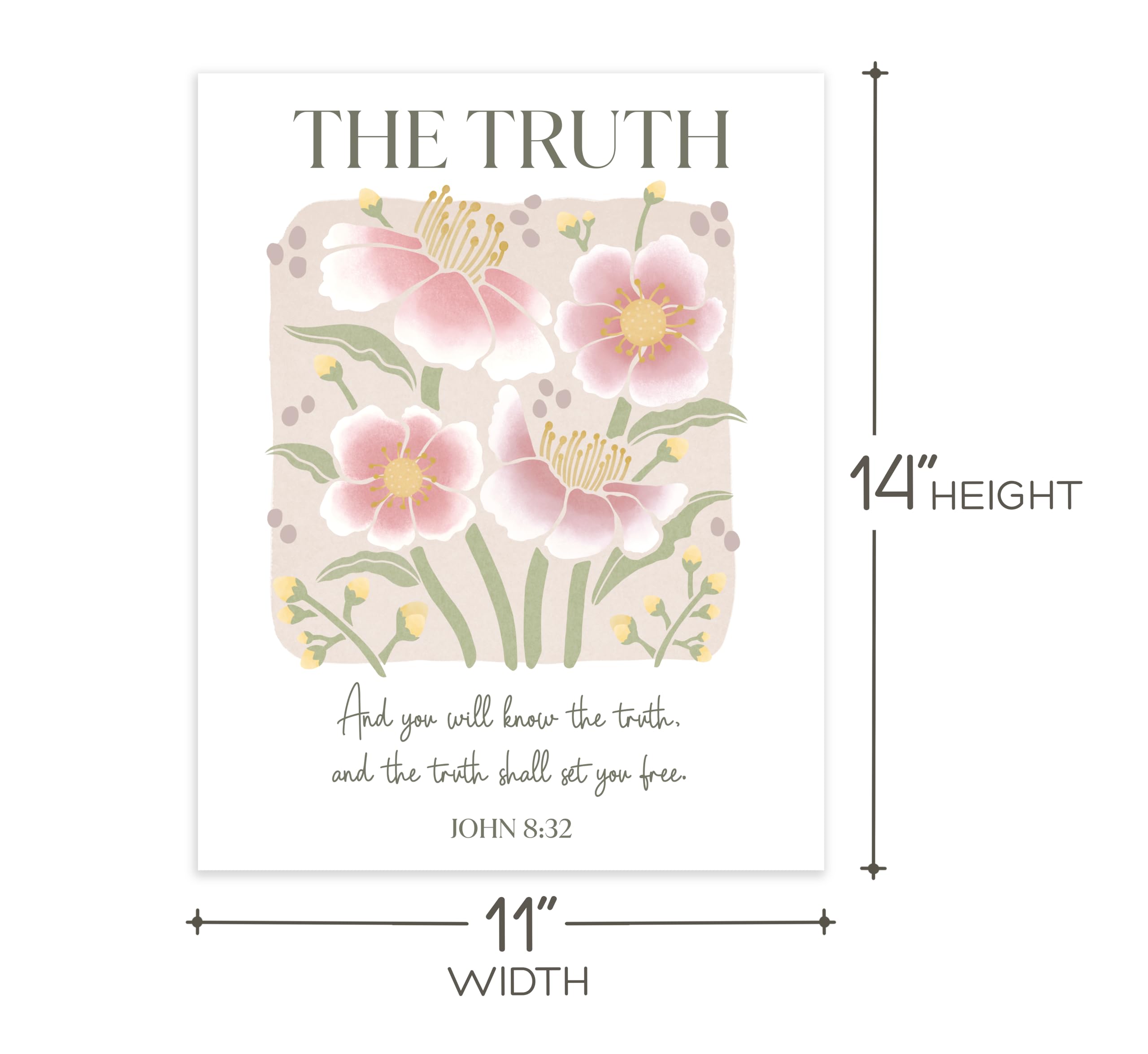 HoneyKICK Christian Wall Art Set of 3 Posters - The Way, Truth, Life Scripture Prints, 11x14 Inches Unframed Bible Verse Decor for Home, Church & Office - Inspirational Christian Gifts & Décor on Premium Cardstock Paper