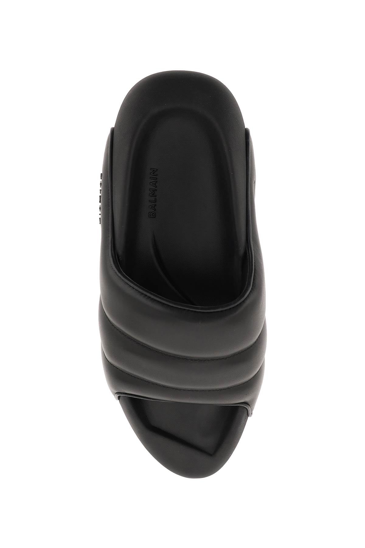 Balmain 'B It' Quilted Leather Slides for Women - Luxury Designer House Slippers for Home & Lounging