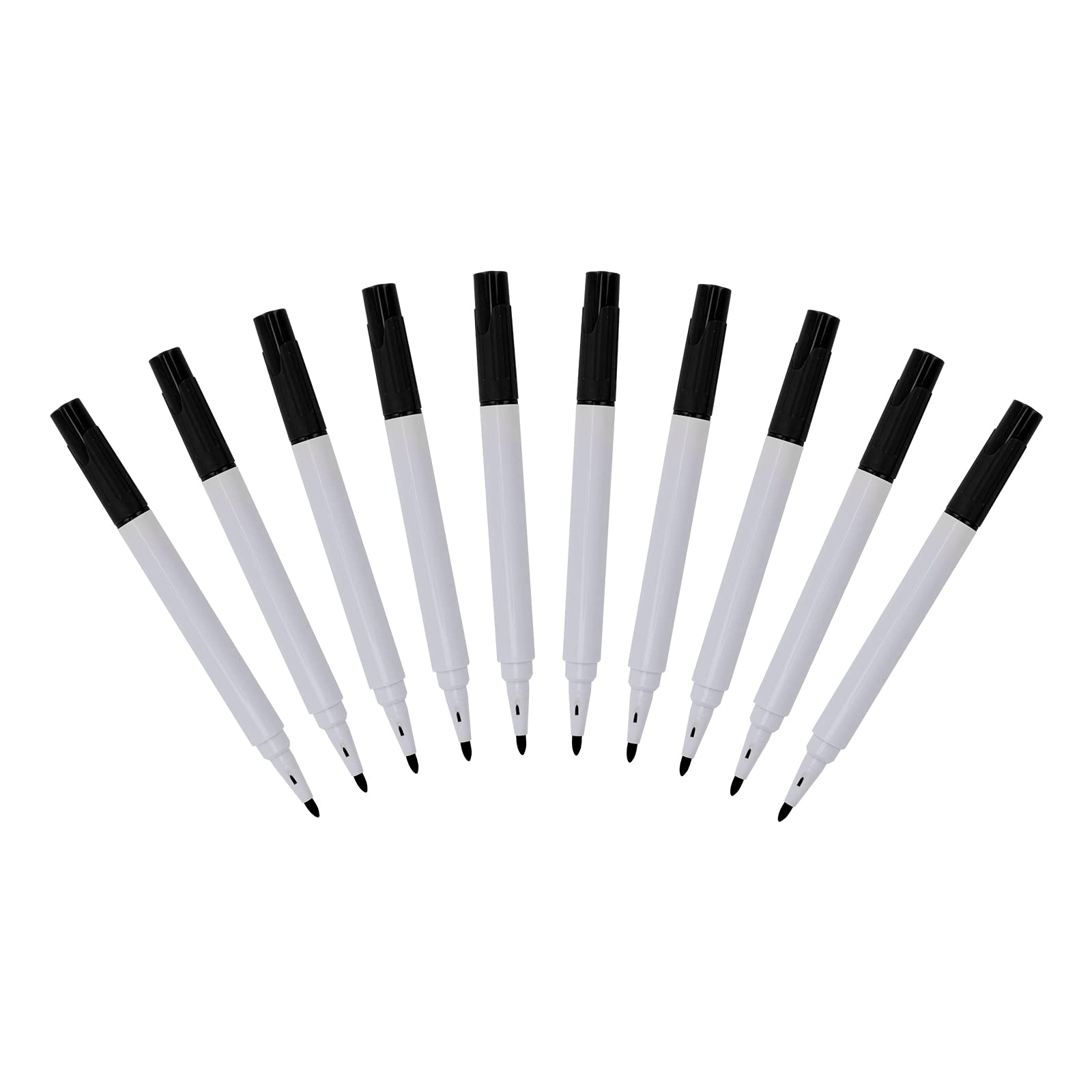 10-Pack Liquid Chalk Markers - Dust-Free Erasable Whiteboard Pens, Water-Based Non-Toxic Wet Erase Fine Tip Chalkboard Markers for Office, Classroom & Home Use - Black Ink (10 Count)