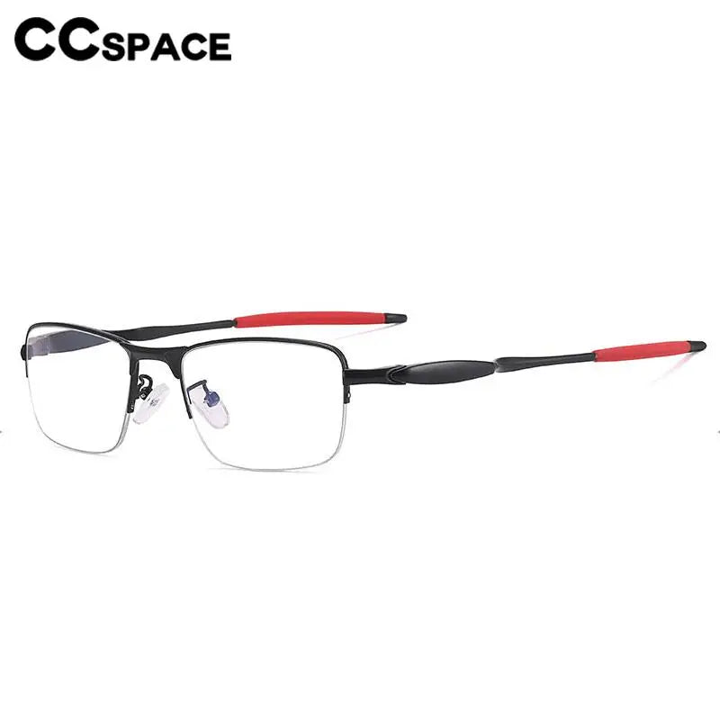 CCspace Unisex Semi-Rimless Small Square TR90 Titanium Eyeglasses 57236 - Lightweight & Durable Frame for Work, Reading, and Everyday Wear