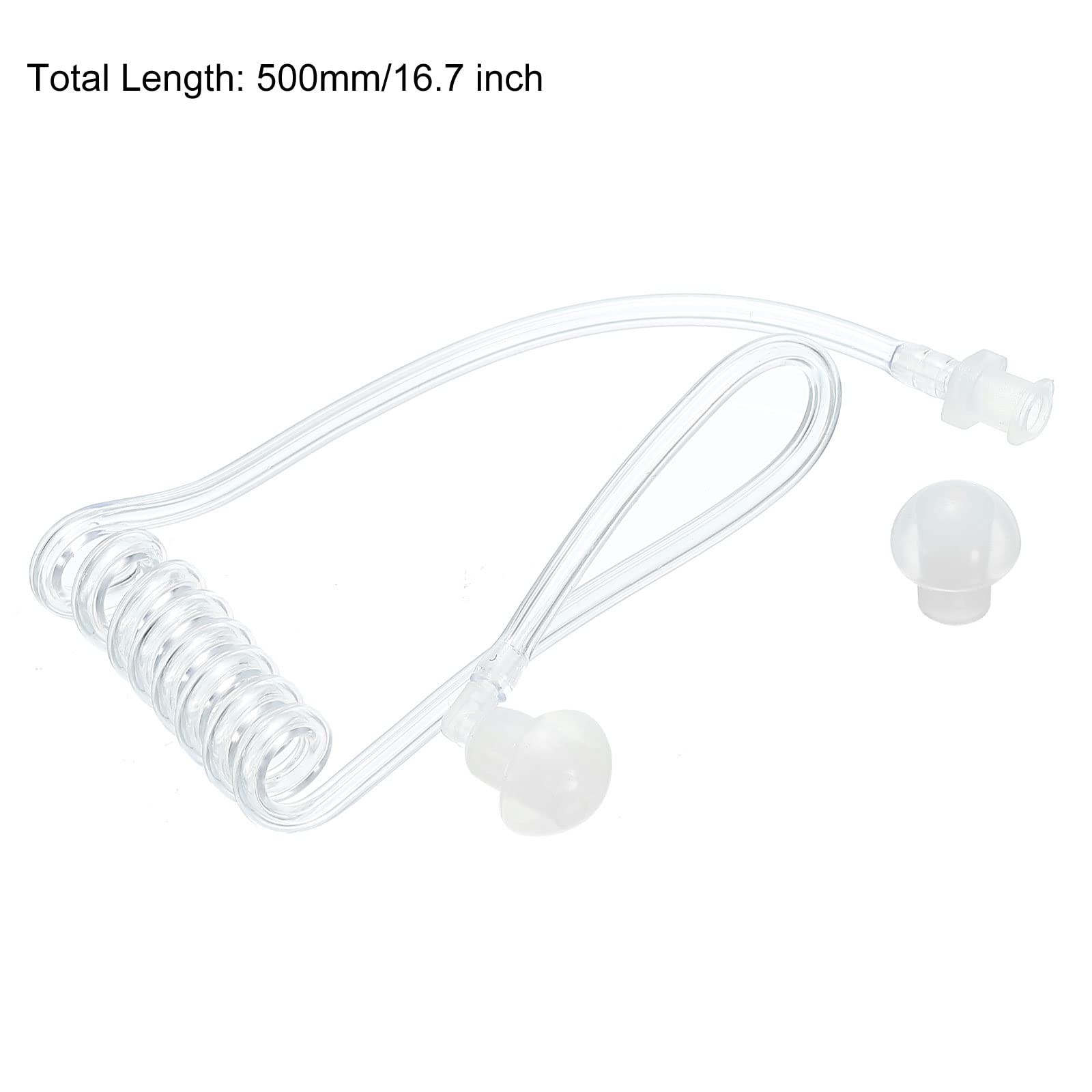 Clear Acoustic Tube for Two-Way Radio Earpiece & Headset - Replacement Coil Tube (4-Pack) | Durable Communication Accessories for Security, Construction & Event Staff