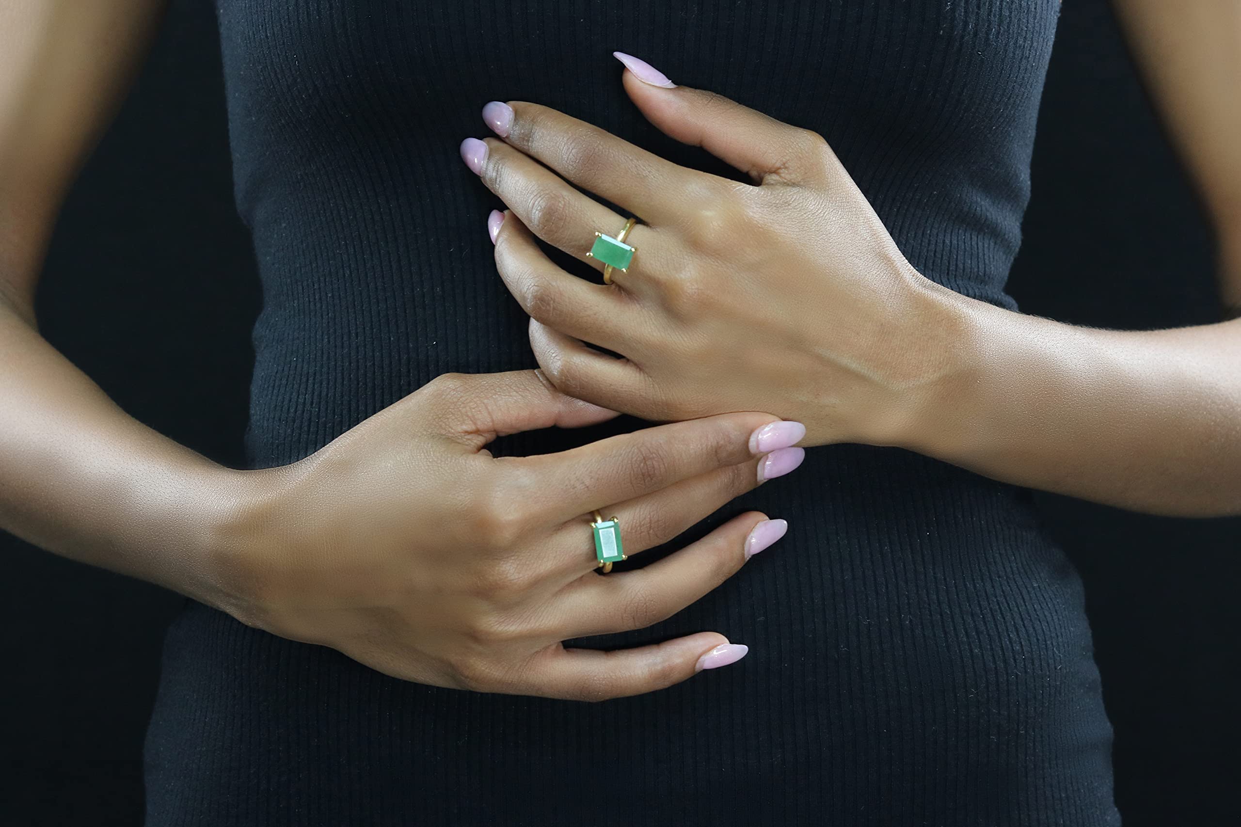 Dazzling Green Aventurine Ring for Women | Elegant Cocktail & Engagement Jewelry Gift