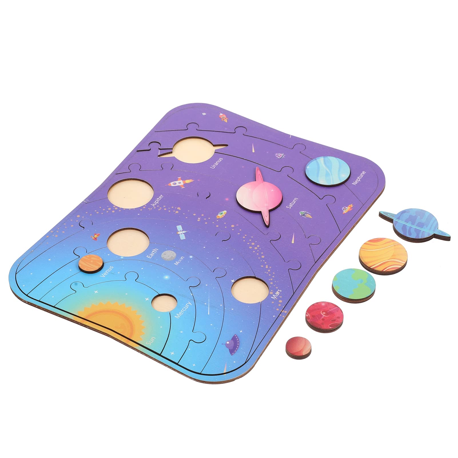 TOYANDONA Wooden Space Puzzle Set - Cosmic Planets & Galaxies Jigsaw for Kids, Preschool Learning Toys for Cognitive Development | STEM Educational Gift for Boys & Girls (Perfect for Birthday, Classroom & Homeschool Activities)