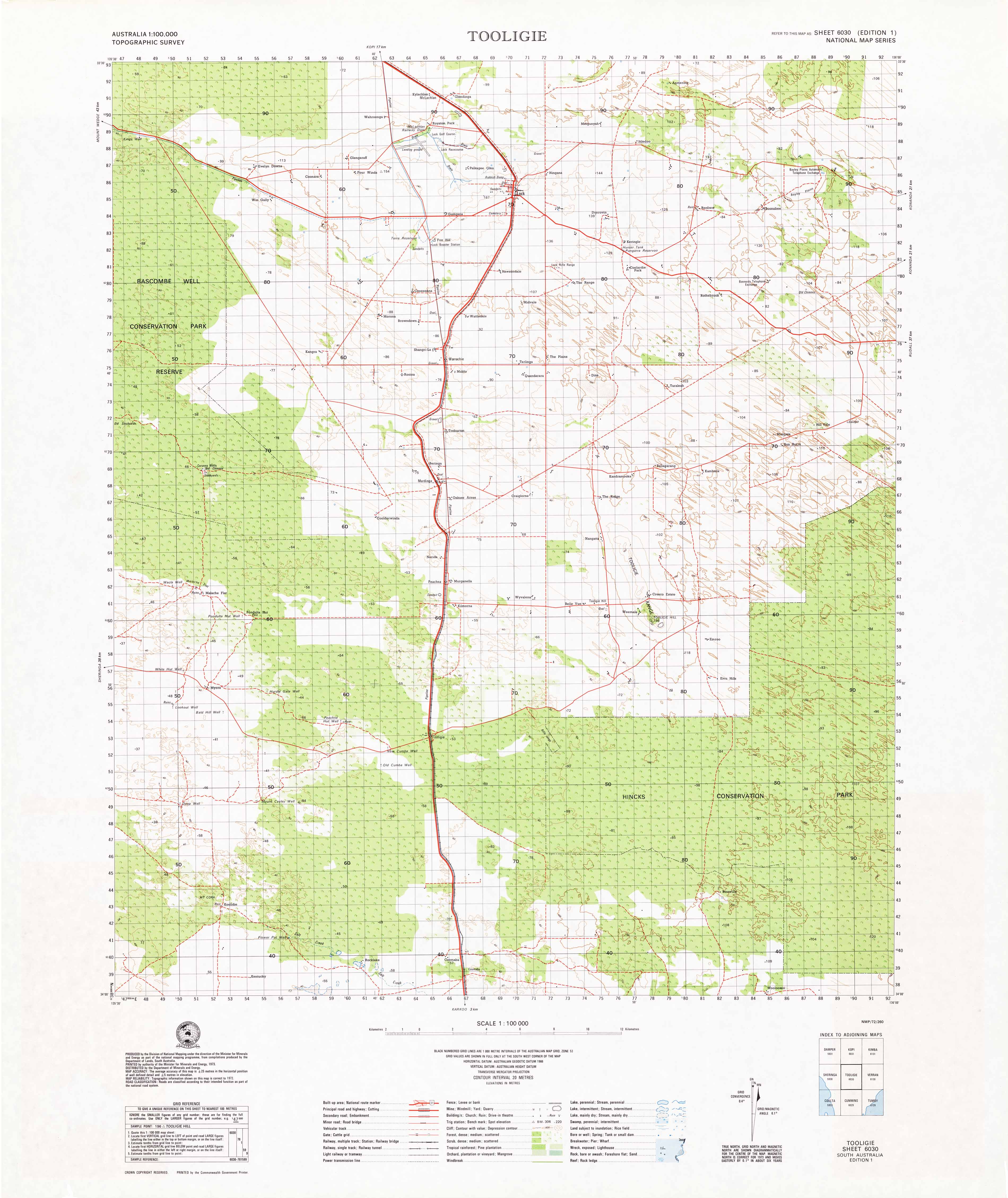 6030 Tooligie 1:100,000 Scale Topographic Map - Hiking, Camping & Outdoor Adventure Navigation