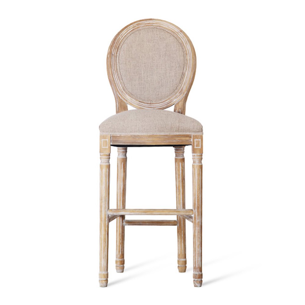 Solid Wood Bar Stools - Modern & Simple Bar Chairs for Kitchen Island, Breakfast Counter & Home Bar - Adjustable Height Wooden Barstools for Dining & Entertainment Areas (Wood Color)