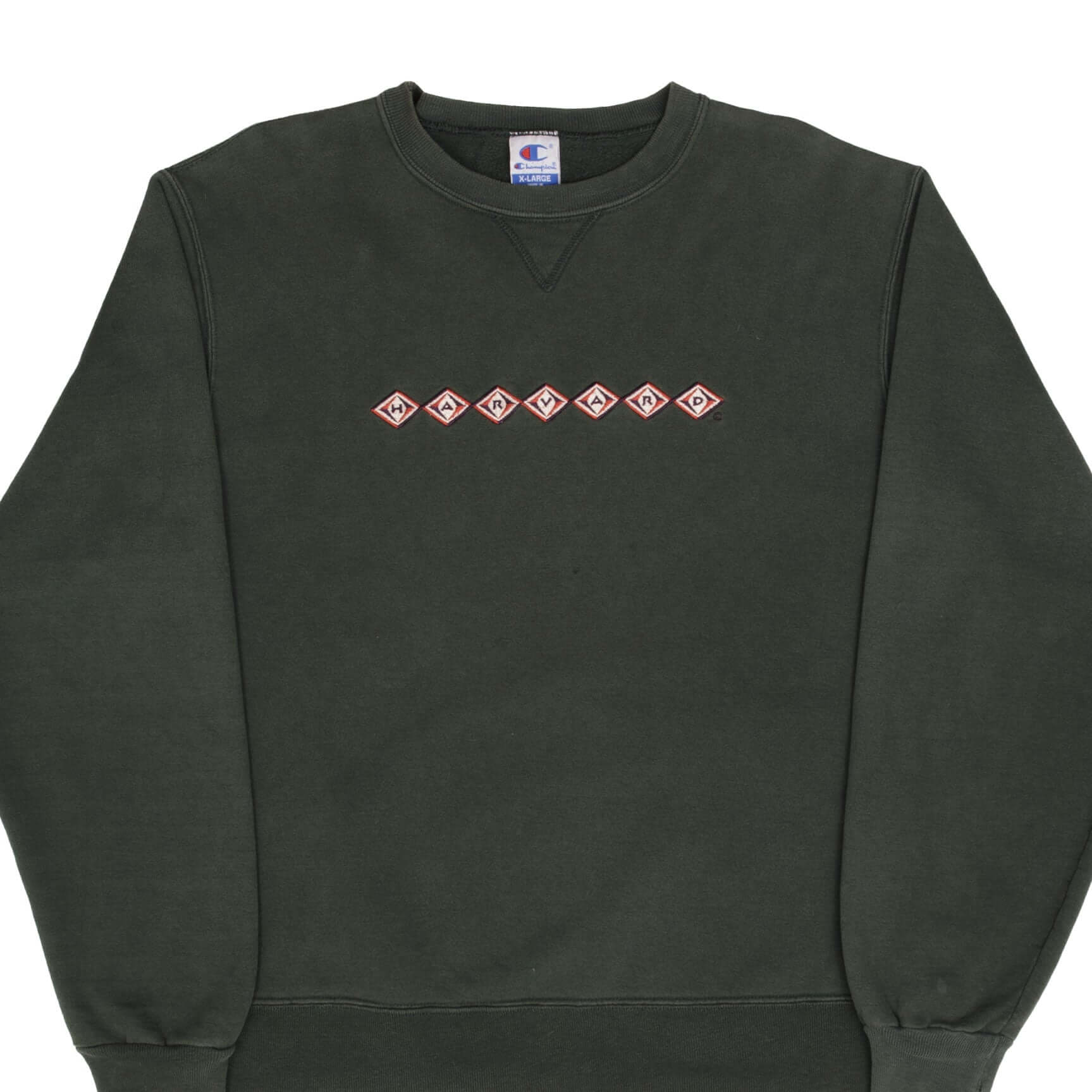 Vintage 1990s Champion Harvard University Green Sweatshirt Size XL - Retro College Apparel for Casual Wear & Campus Style