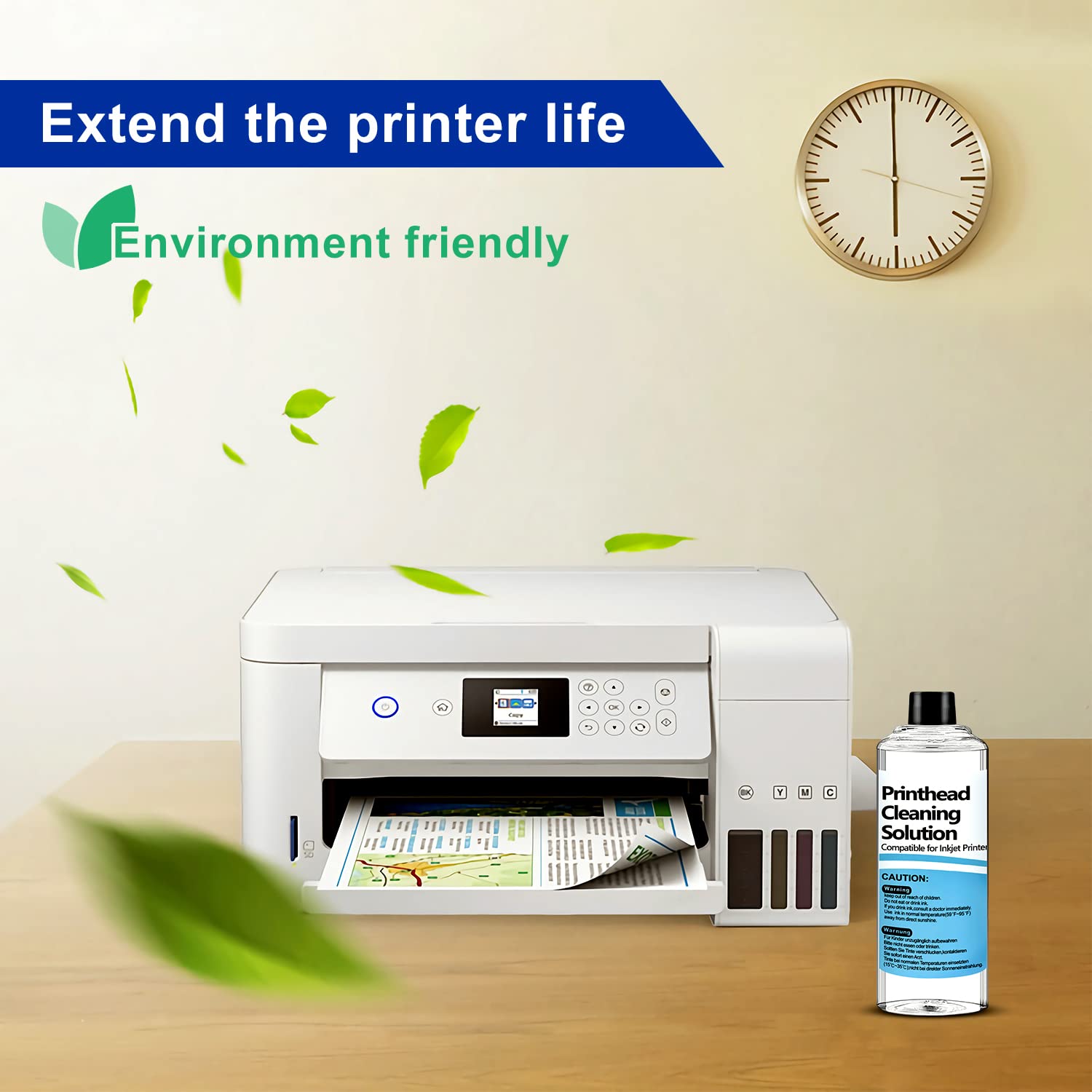 ATONER 250ml Inkjet Printer Head Cleaning Kit - Nozzle Cleaner Solution for Epson, HP, Canon, Brother Printers - Restores Clogged Print Heads & Improves Print Quality - Ideal for Home, Office & Photo Printing