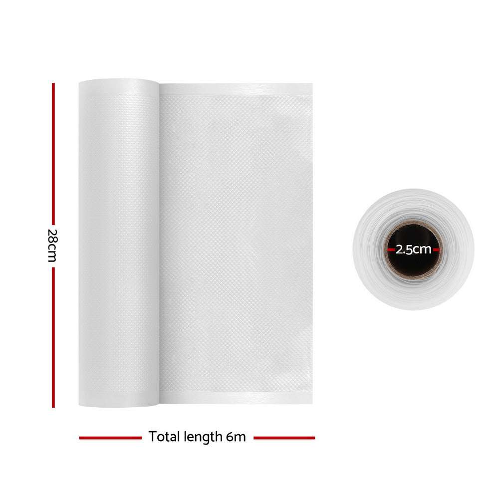 10 Rolls Vacuum Sealer Bags for Food Storage - 28cm x 6m Heat Sealable Bags - Perfect for Sous Vide, Meal Prep & Long-Term Food Preservation