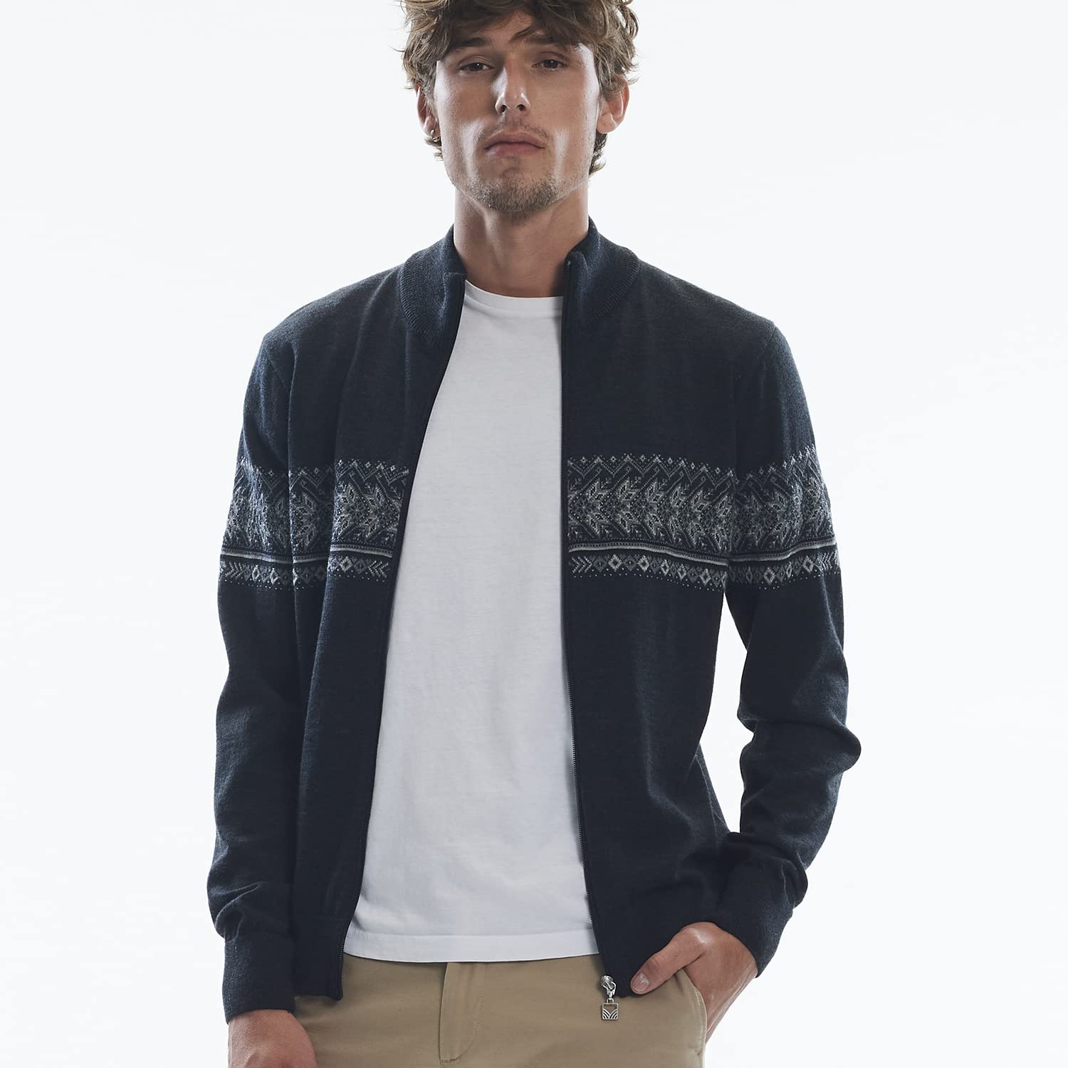 Dale of Norway Hovden Men's 100% Merino Wool Knit Sweater - Warm Quarter Zip Pullover for Skiing & Winter Outdoor Activities - Cozy Casual Wear for Men