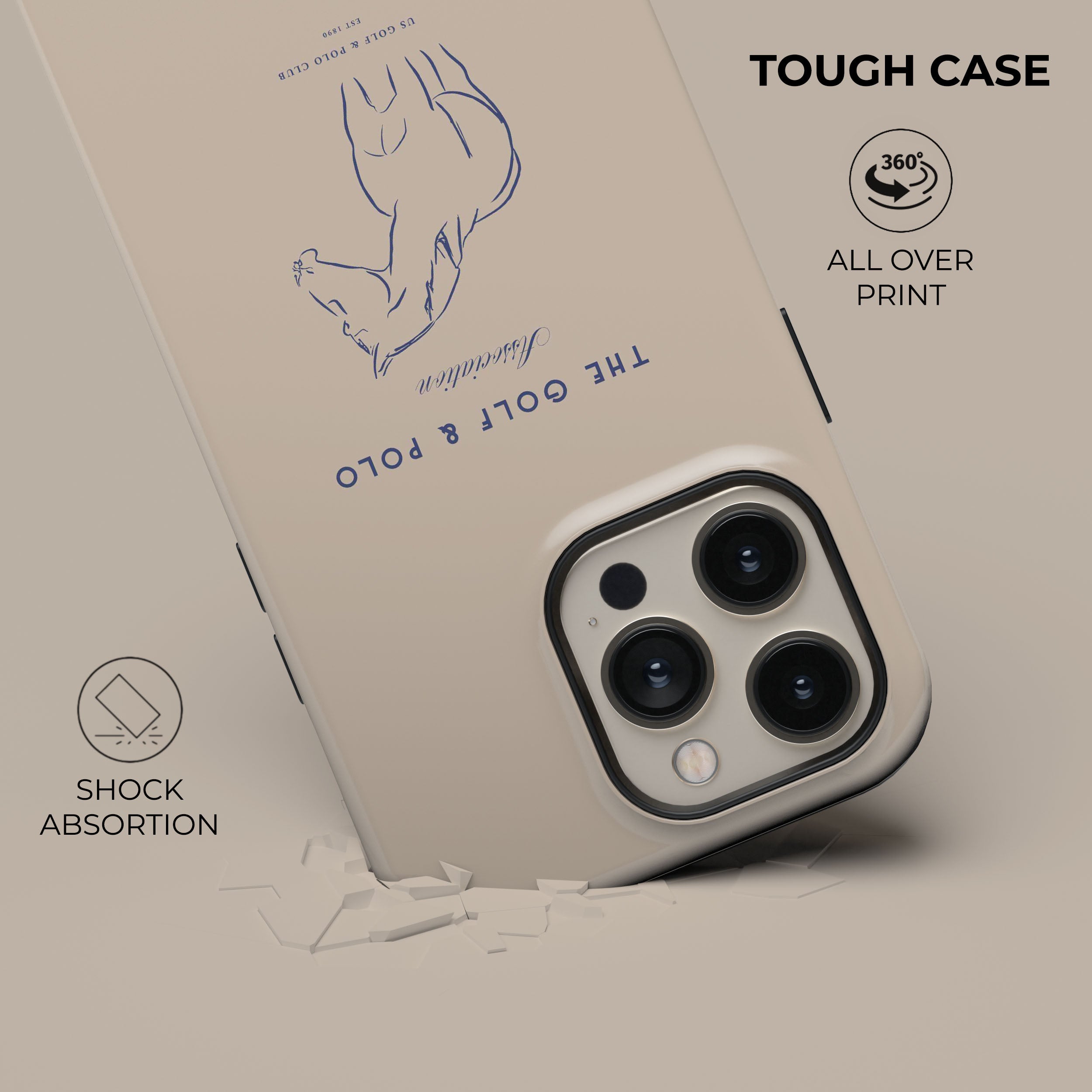 Premium Beige Golf & Polo Phone Case - Durable Shockproof Cover for iPhone & Samsung | Perfect for Golfers, Business Professionals & Outdoor Enthusiasts