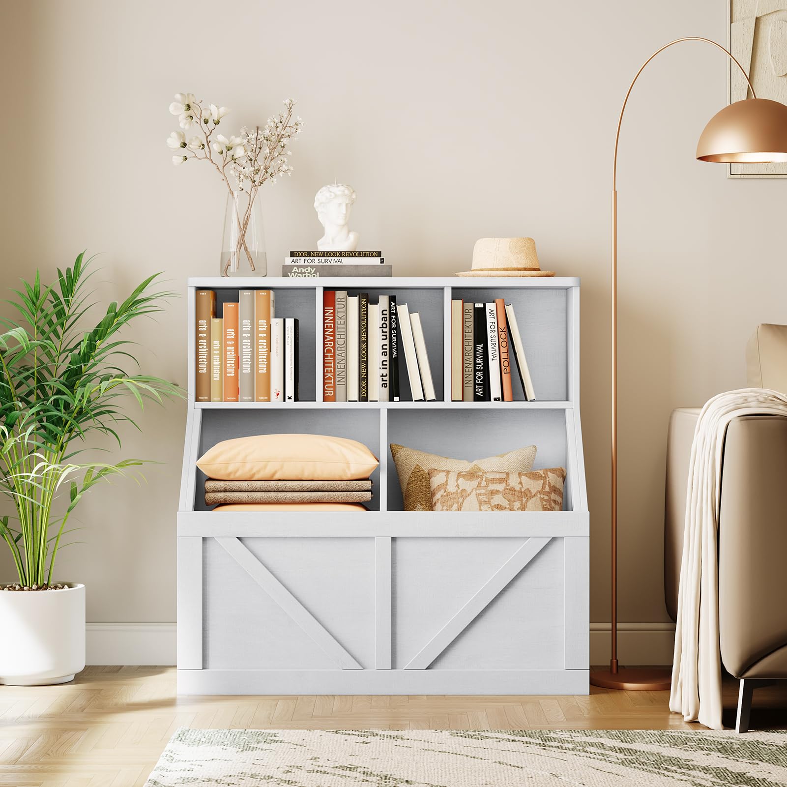 IDEALHOUSE Kids Bookshelf and Toy Storage Organizer - Sturdy Wooden Bookshelf for Toddlers, Perfect for Playroom, Bedroom, Nursery, Classroom & Daycare - Organize Toys, Books & Learning Materials for Kids