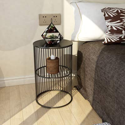 Nordic Modern Overbed Table - Small Round Marble Coffee Table & Side Table for Living Room, Bedroom, Office - Simple Design with Full Metal Base (Color: C1) - Perfect for Coffee, Tea, Books & Laptop Use