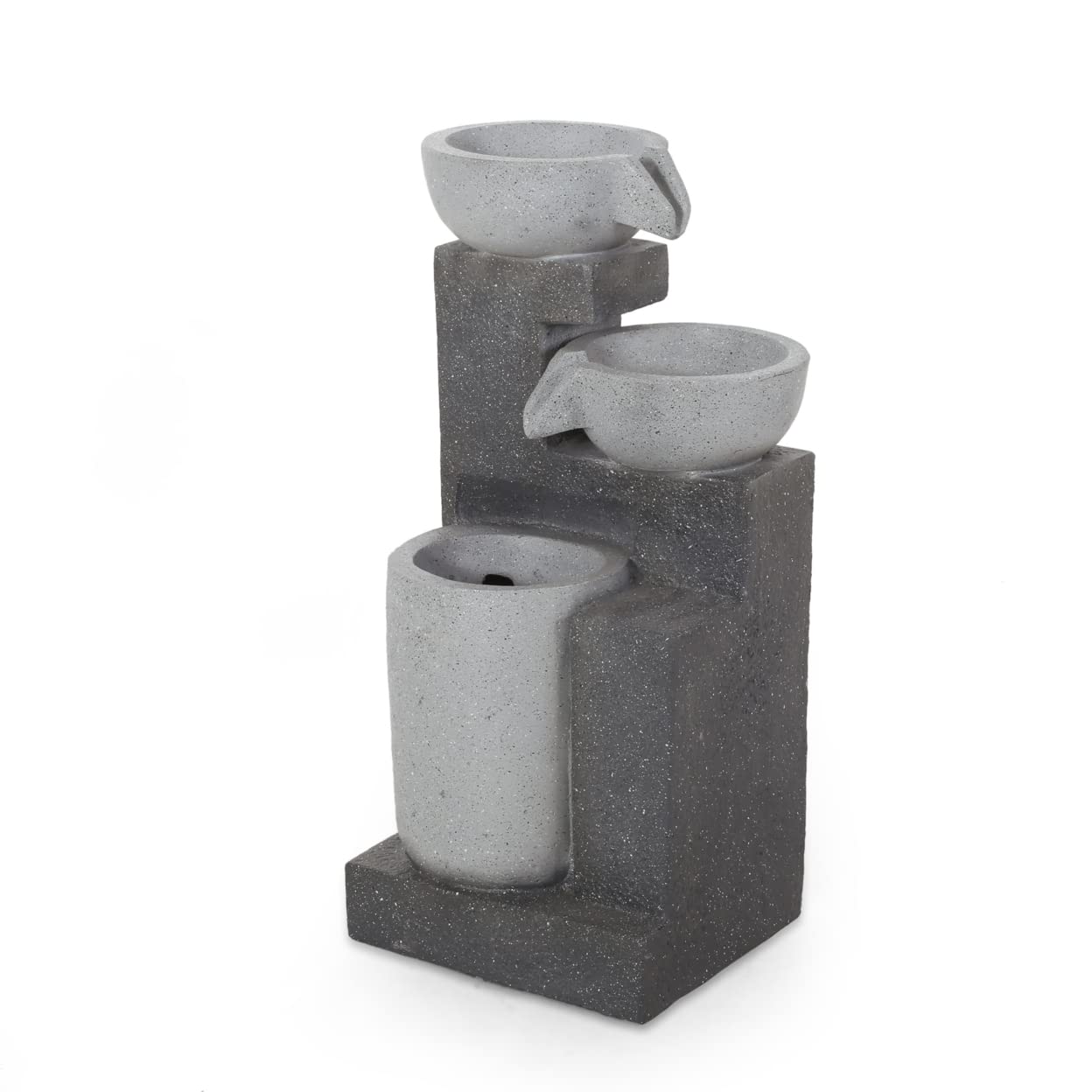 Christopher Knight Home Catoosa Outdoor Fountain - Multi Gray Stone Water Feature for Garden, Patio, or Yard Decor | Relaxing & Elegant Landscape Accent