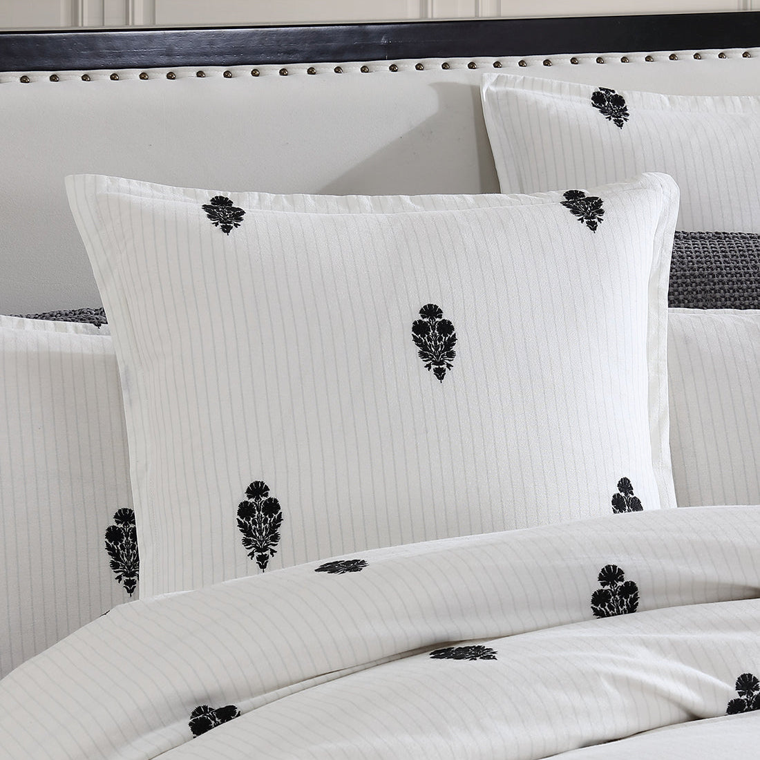 Premium Khari Charcoal Square Throw Pillow - Luxury Home Decor Cushion for Sofa, Bed & Living Room - Soft & Stylish Decorative Accent Pillow by Private Collection