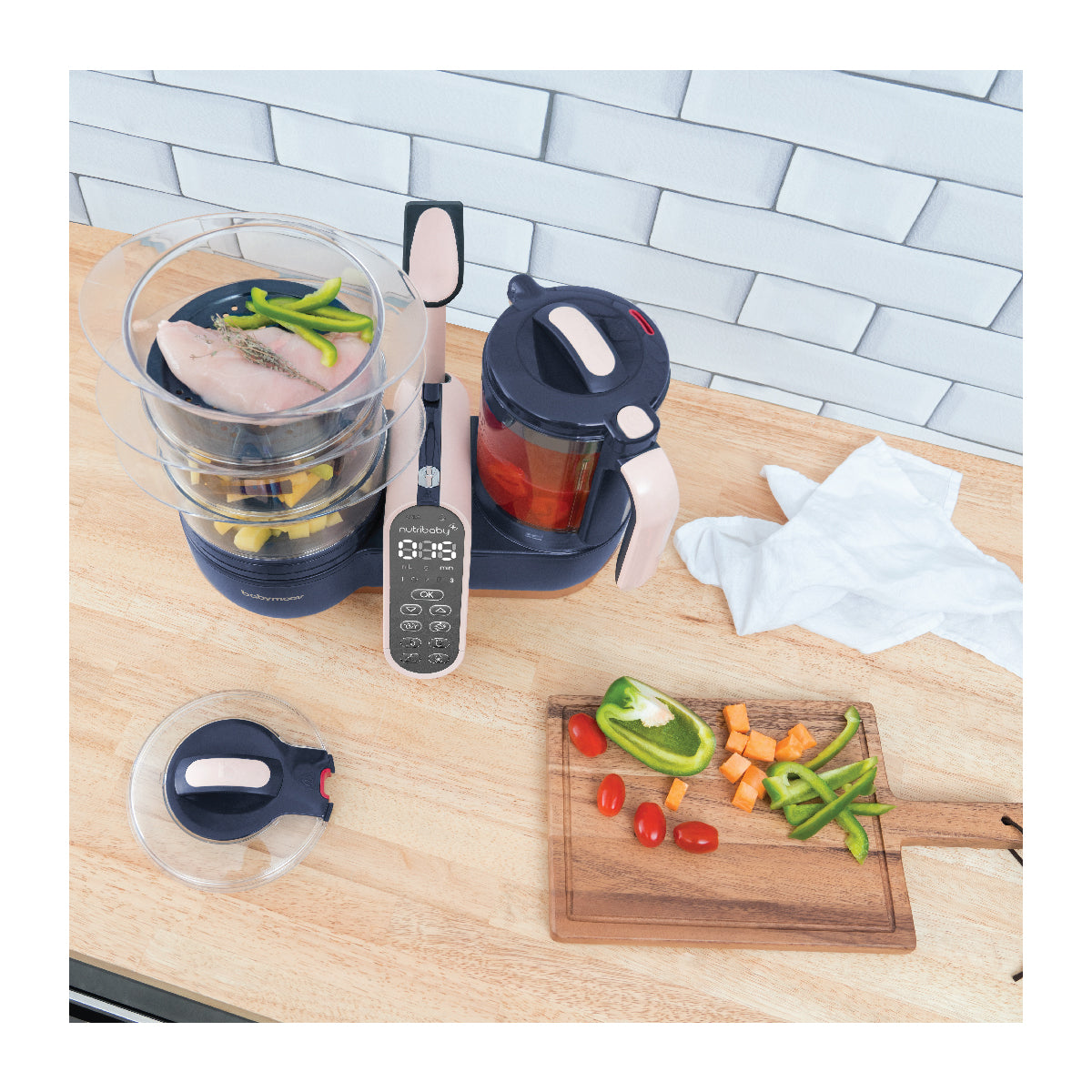 Babymoov Nutribaby(+) XL Baby Food Maker & Steamer Blender - Perfect for Homemade Purees, Steaming & Blending Fruits & Veggies for Infants & Toddlers