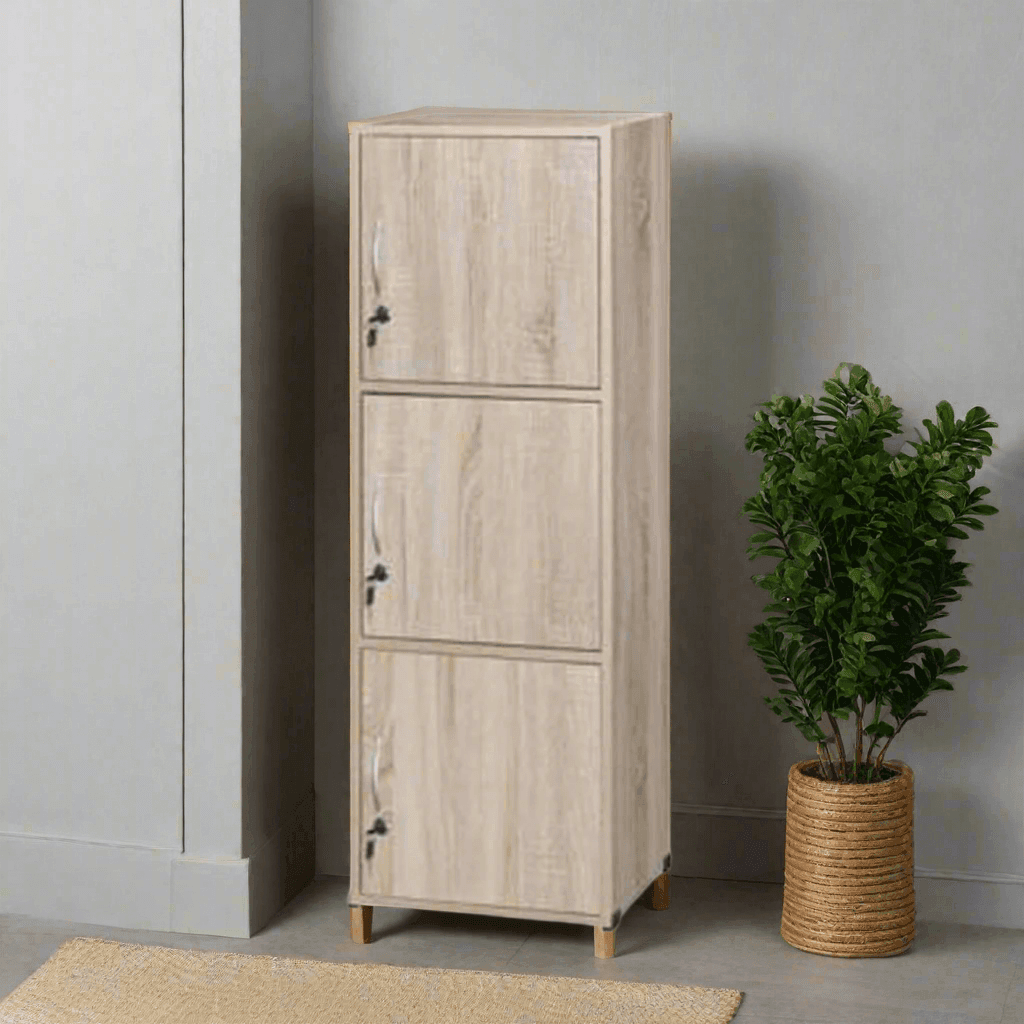 Koen 3-Tier Storage Cabinet - Organize Home, Office & Closet - Durable & Stylish Shelf for Books, Toys & Supplies