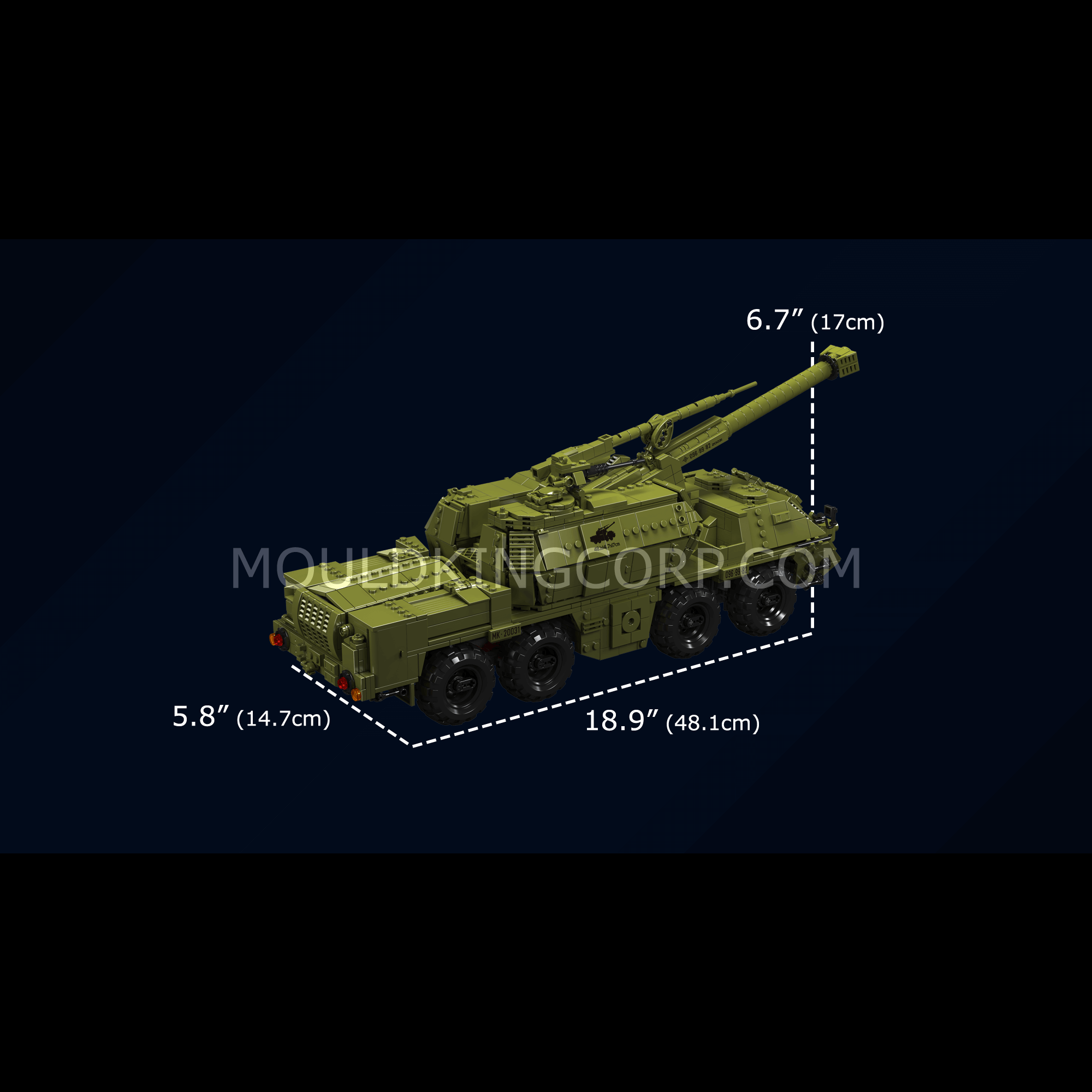 Mould King 20031 Dana Self-Propelled Howitzer Building Set - 1,923 Piece Military Model Kit for Adults & Teens | STEM Toy, Collector's Gift, DIY Project for Army Enthusiasts & Model Builders