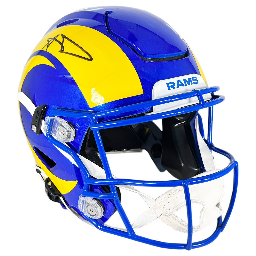 Aaron Donald Signed Los Angeles Rams Authentic SpeedFlex Full Size Football Helmet - Beckett Certified - Perfect for Collectors, Fans, and Sports Memorabilia Displays