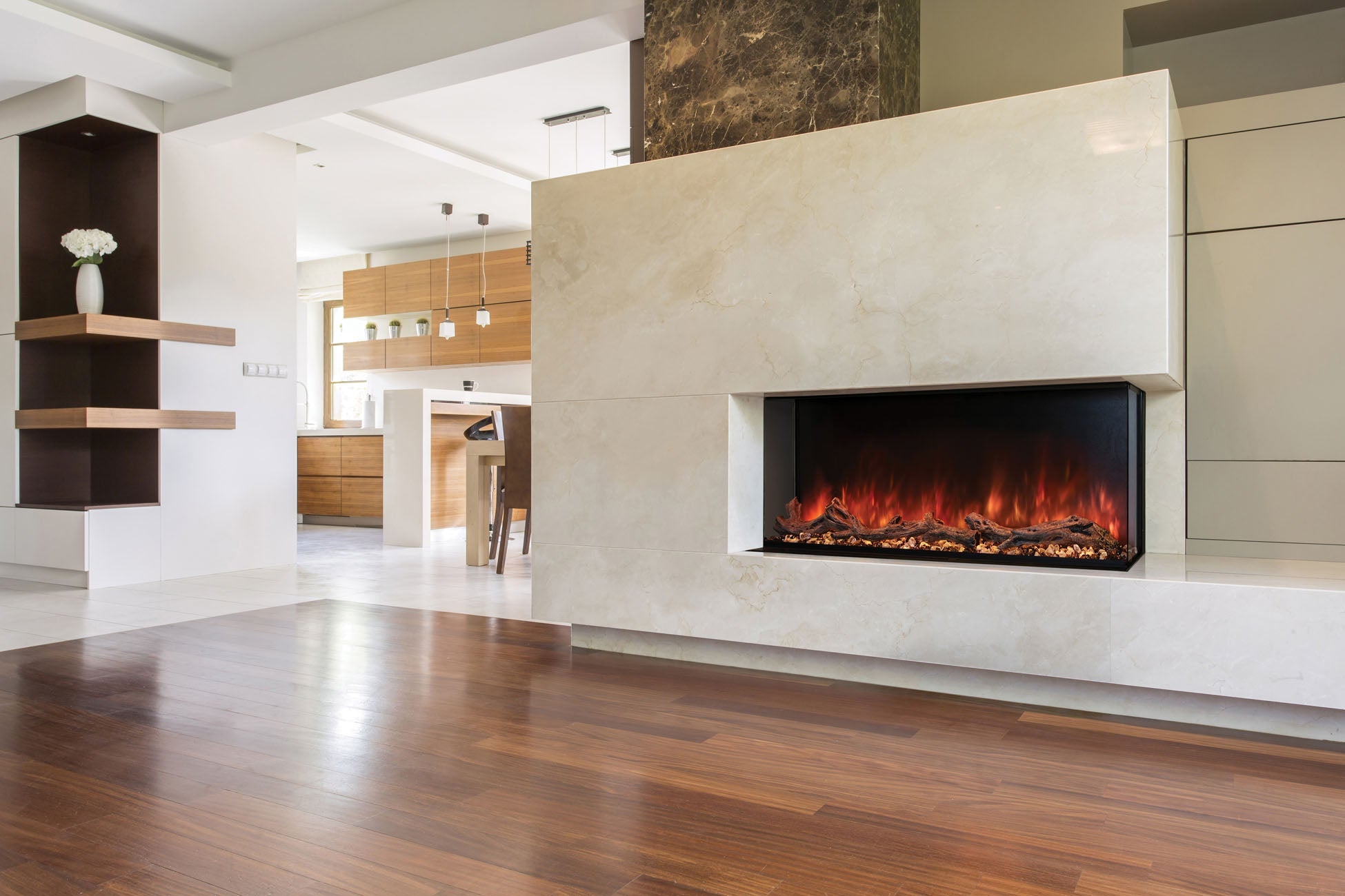 Modern Flames Landscape Pro 96-Inch Electric Fireplace - 3-Sided or 2-Sided Built-In Design for Living Room, Bedroom & Office | Energy-Efficient & Realistic Flame Effect
