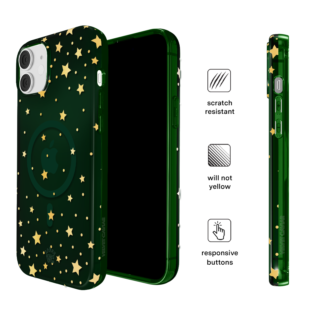 Evergreen Stars iPhone Case - Durable Protective Cover for iPhone 13/14/15 Pro Max - Slim Shockproof Design - Perfect for Outdoor Activities, Travel & Daily Use