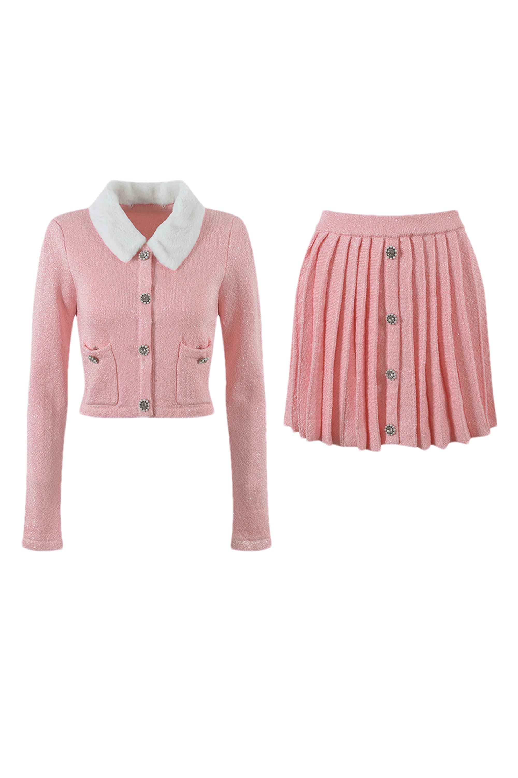 Stylish Armelle Pink Jacket & Skirt Matching Set for Women | Trendy Outfit for Casual Wear, Office & Date Night