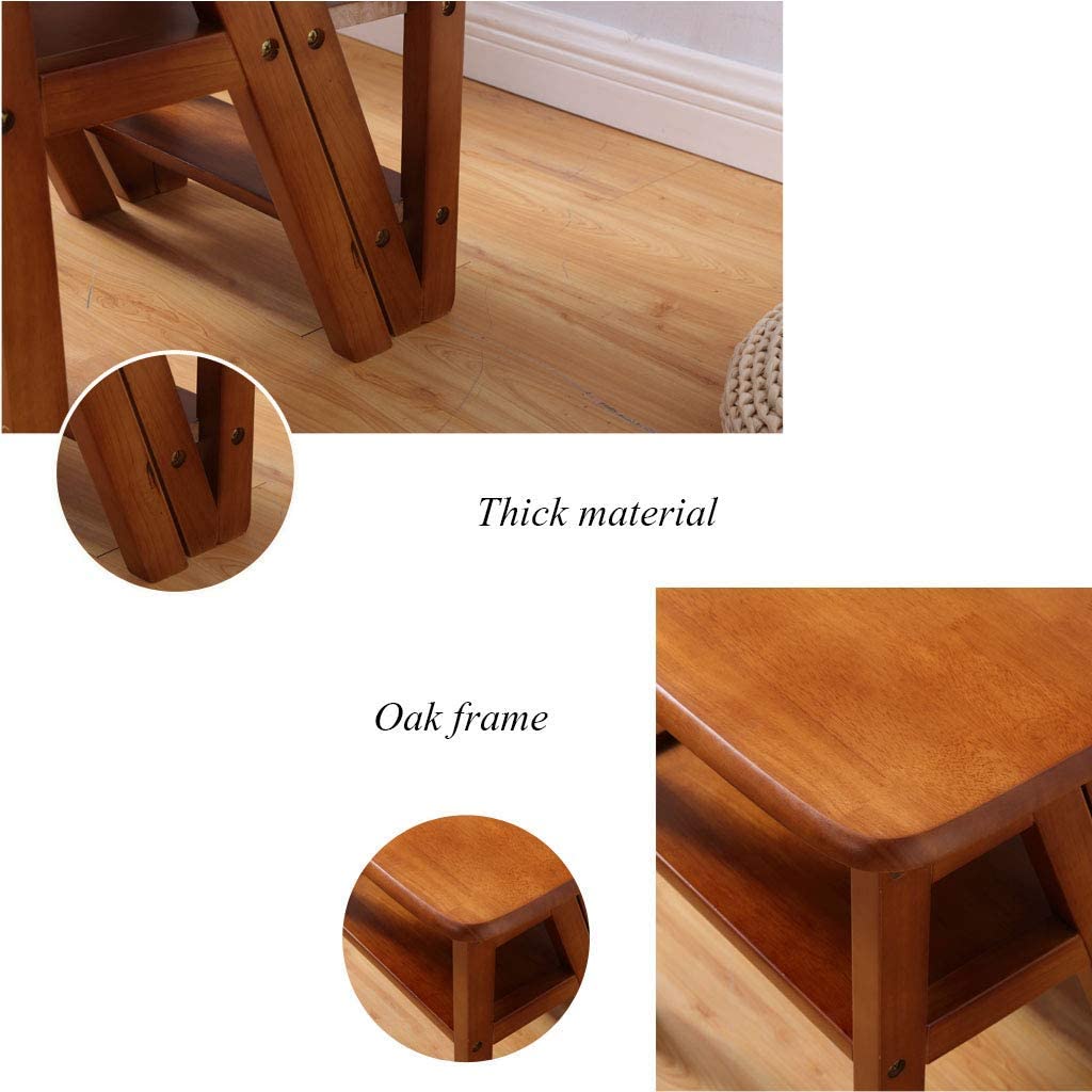 ZOUTYI 4-Step Wooden Folding Step Stool for Kitchen, Dining Room & Display - Foldable Ladder Stool for Adults, Multi-Purpose Step Stool for Home, Office, and Retail Use