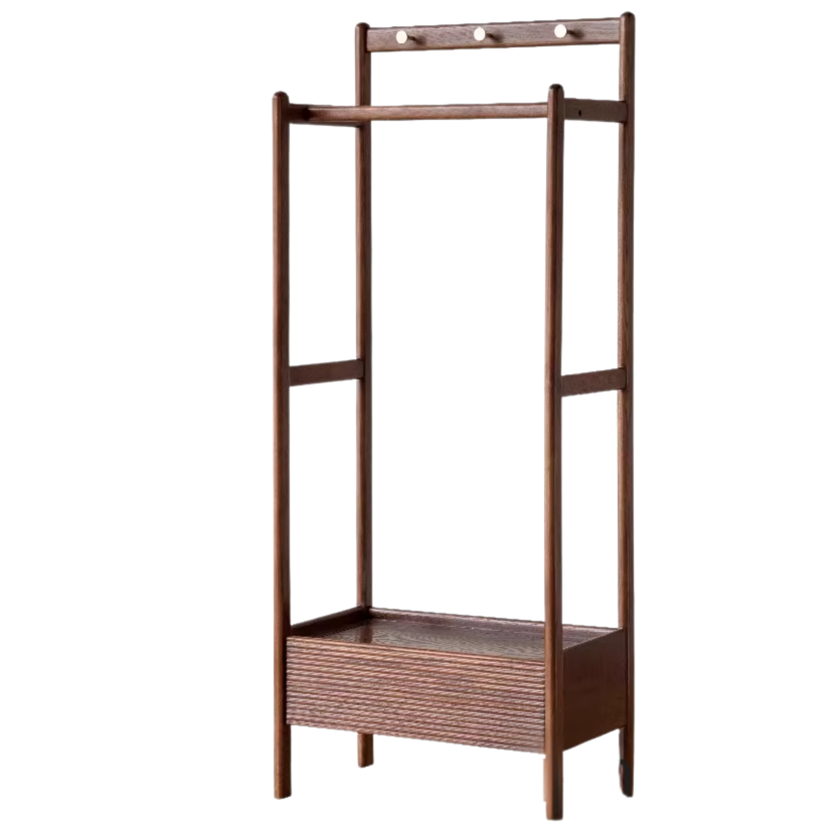 27.6x15.7x68.8 inch / 70.3x40x175 cm / Walnut color / Oak Storage hanger