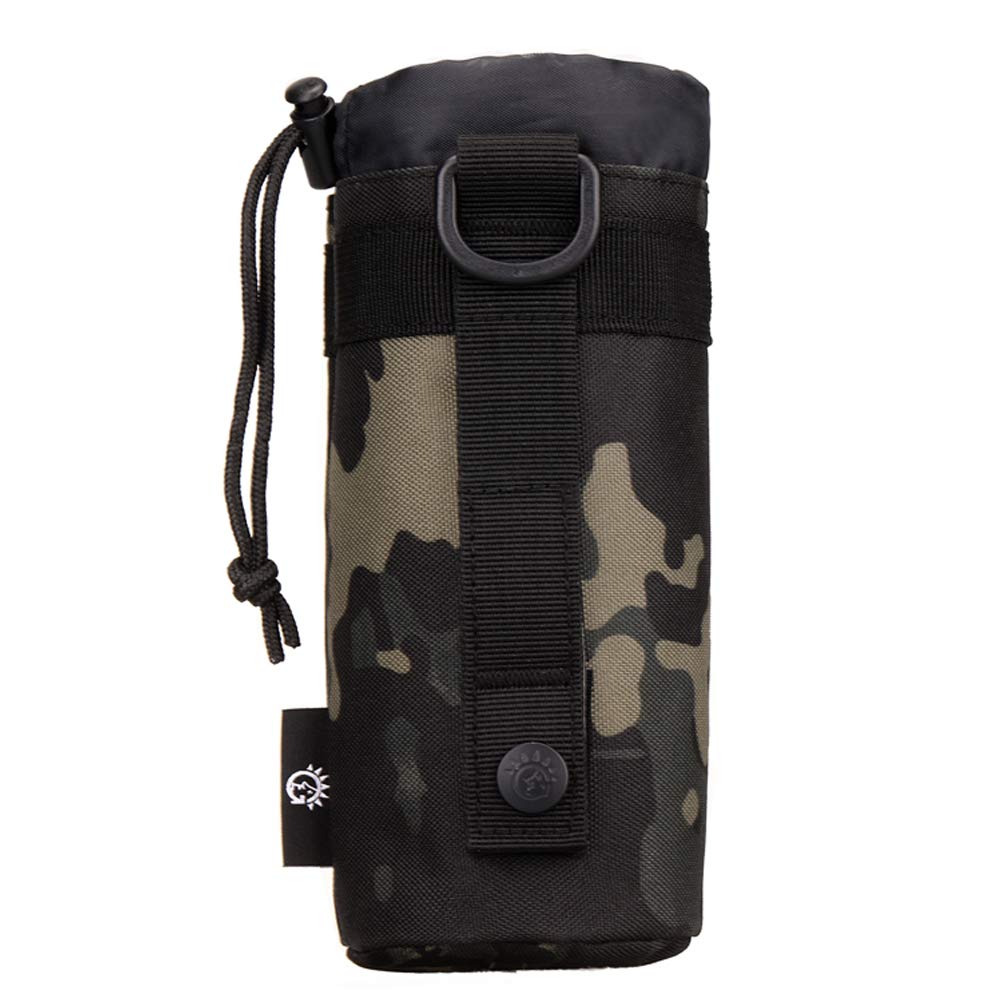 CREATOR Adjustable Tactical Water Bottle Pouch - Foldable MOLLE Water Bottle Holder for Backpack, Waist Bag & Belt - Outdoor Hiking, Camping & Military Use Accessory