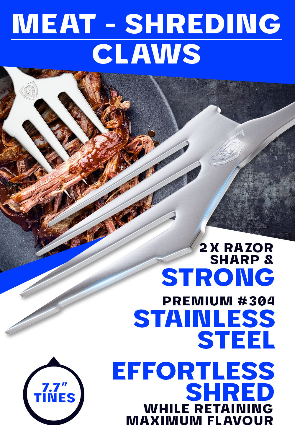 Premium Meat Shredding Claws - Heavy Duty BBQ Pulled Pork Shredder Set - Dalstrong Professional Kitchen Tools for Grilling, Smoking & Meal Prep - Perfect for BBQ, Tacos, Sandwiches & Carnitas