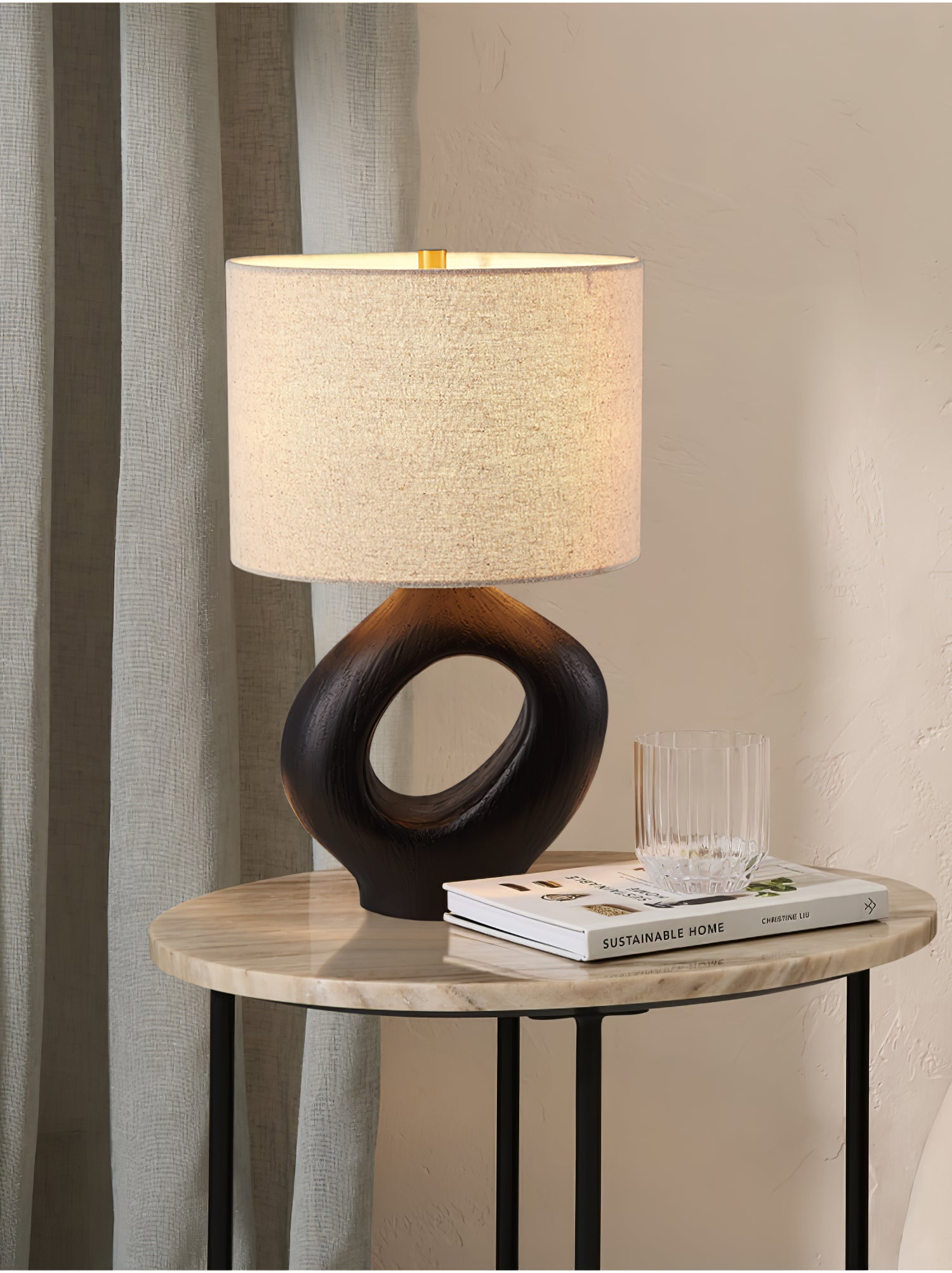 Amara Modern Sculptural Table Lamp - Elegant Home & Office Lighting for Living Room, Bedroom, or Study Desk - Dimmable LED Light with Adjustable Brightness