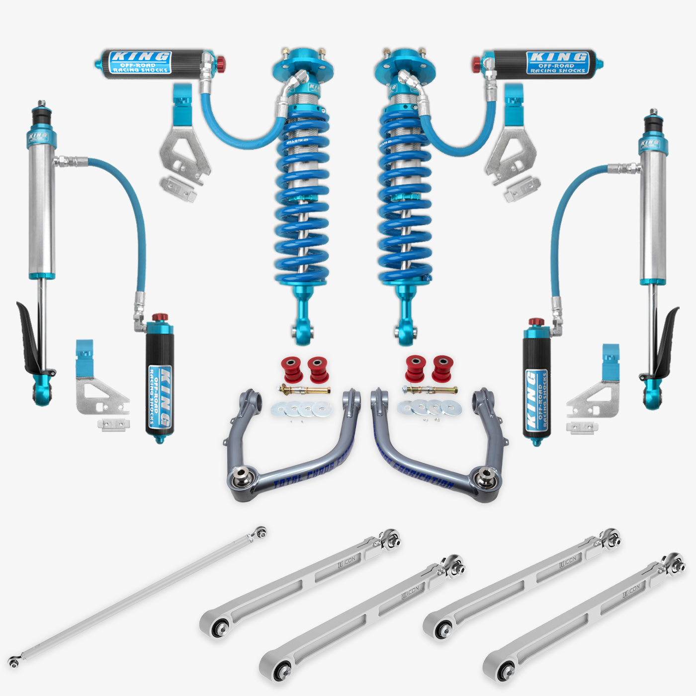 Toyota Tundra King 2.5 RR Coilovers & Rear Shocks with Upper Arms & Trailing Arm Combo Kit for 2022-2025 Models - Off-Road Suspension Upgrade for Enhanced Performance & Durability