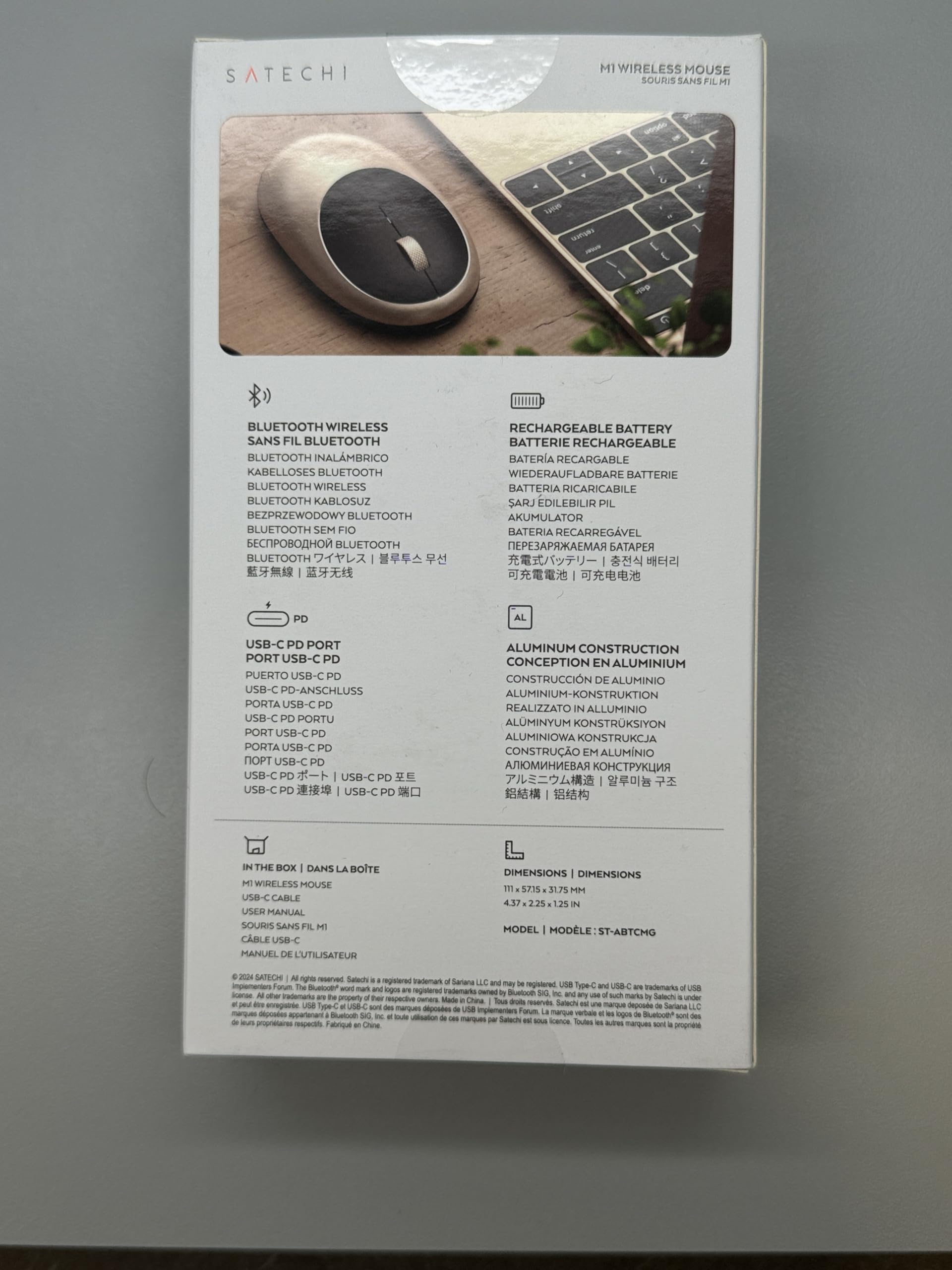 Satechi Wireless Bluetooth Mouse for MacBook Pro M1/M2 - Rechargeable USB-C Mouse for MacBook Air, iMac, Mac Mini, iPad Pro & More - Gold - Perfect for Office Work, Home Use & Travel