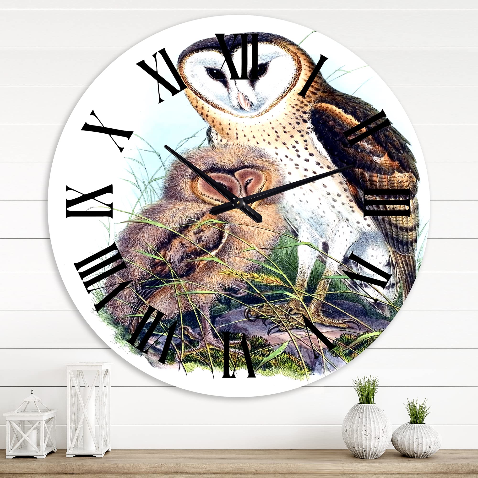Vintage Birds Wall Clock - Large Traditional Landscape & Nature Design for Home, Office, Bedroom Decor | Perfect for Living Room, Kitchen, Study Room & Gift Giving