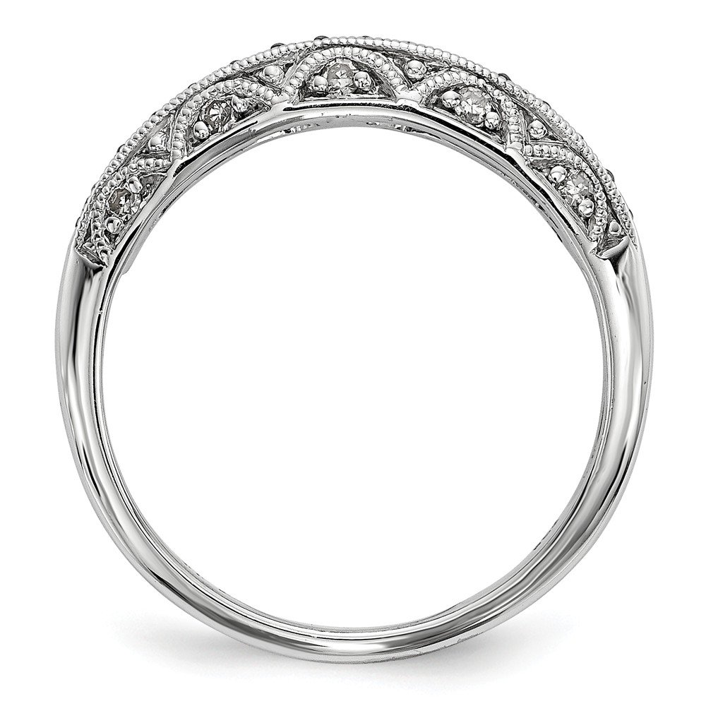 Diamond2Deal 925 Sterling Silver Black & White Diamond Ring (0.3ct) - Elegant Wedding Band, Anniversary Gift, or Everyday Luxury Jewelry for Women