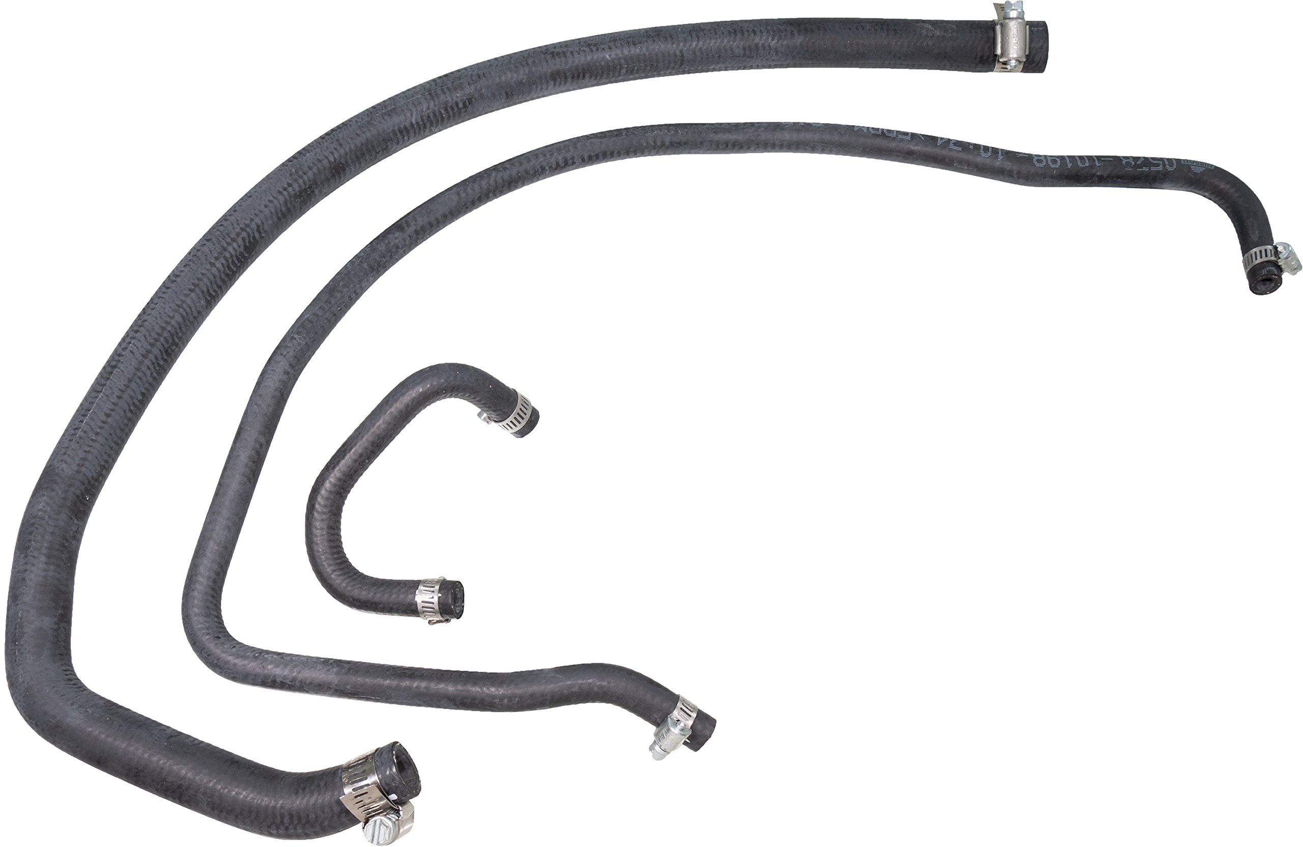 APDTY 140057 Coolant Heater Hose to Throttle Body Replacement Kit - High Temperature Rubber Hose with Stainless Steel Clamps - Perfect for Engine Cooling System Maintenance & Repair