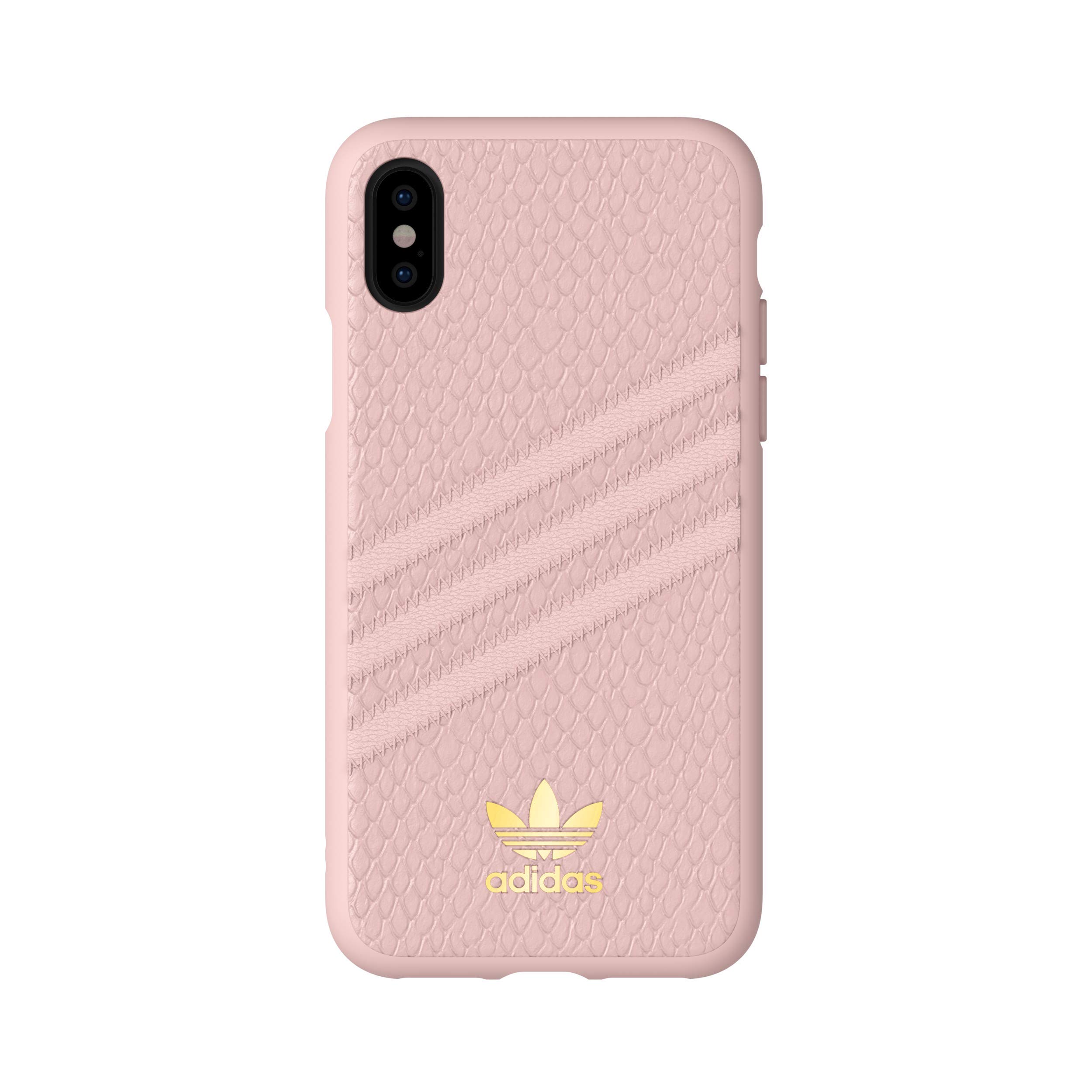 Adidas Samba Rose Snake Snap Case for iPhone Xs/X - Pink Protective Phone Cover | Trendy Fashion Accessory for Women | Perfect for Everyday Use, Gym & Travel