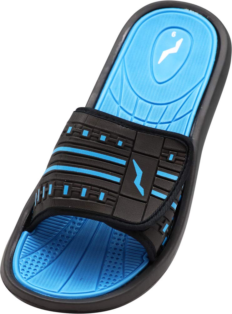 NORTY Men's Adjustable Strap Slide Sandals - Comfortable Beach, Pool & Casual Wear for Summer Outdoor Activities