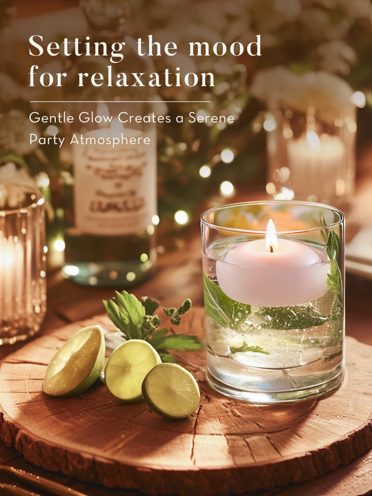 48 Pack Pure White 2 Inch Floating Candles - 5-6 Hours Burn Time, Unscented Tealight Candles for Weddings, Anniversaries & Romantic Nights - Perfect for Valentine's Day Decor, Proposals, Bath & Table Centerpieces