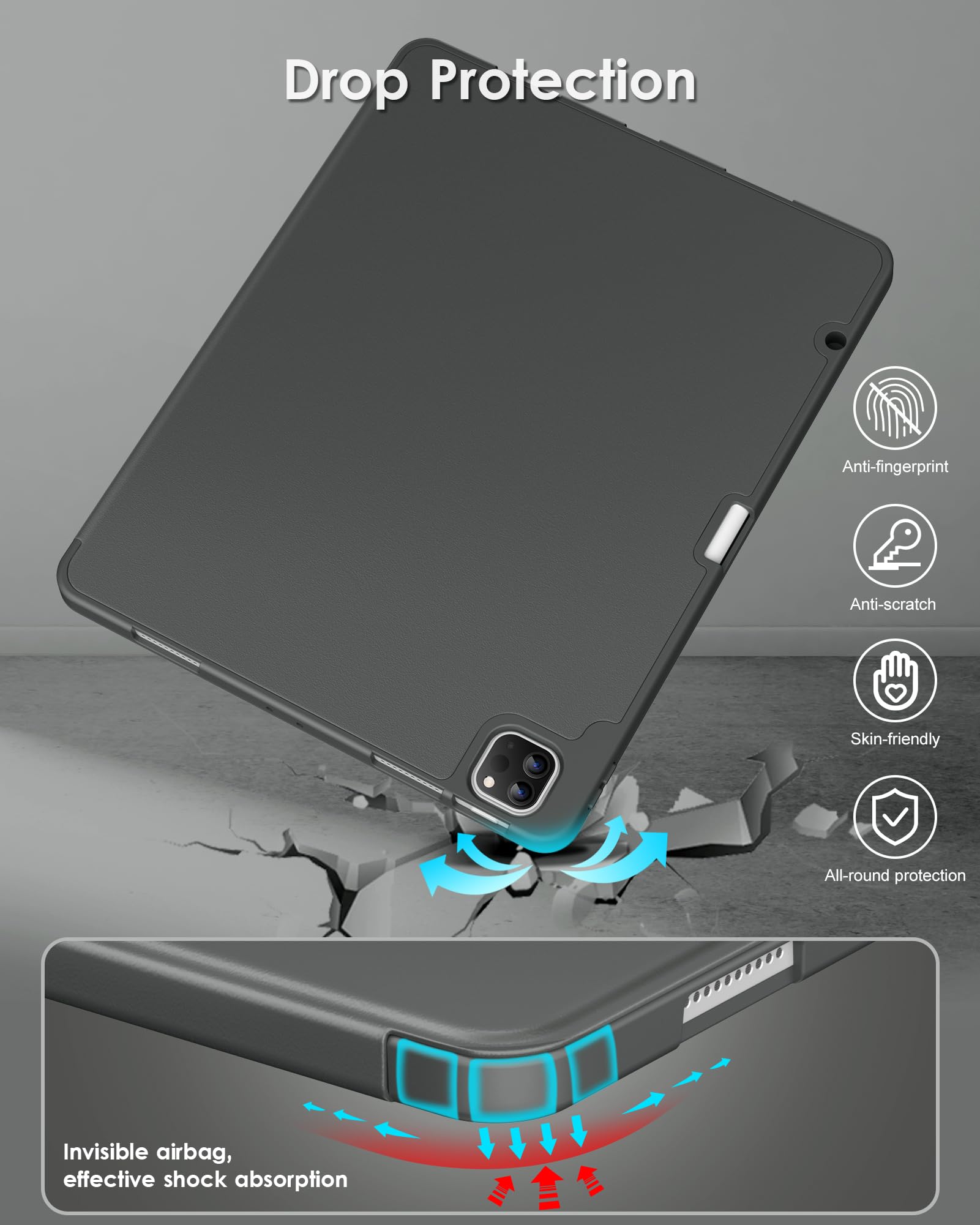 DTTO Slim Trifold Stand Case for iPad Air 13