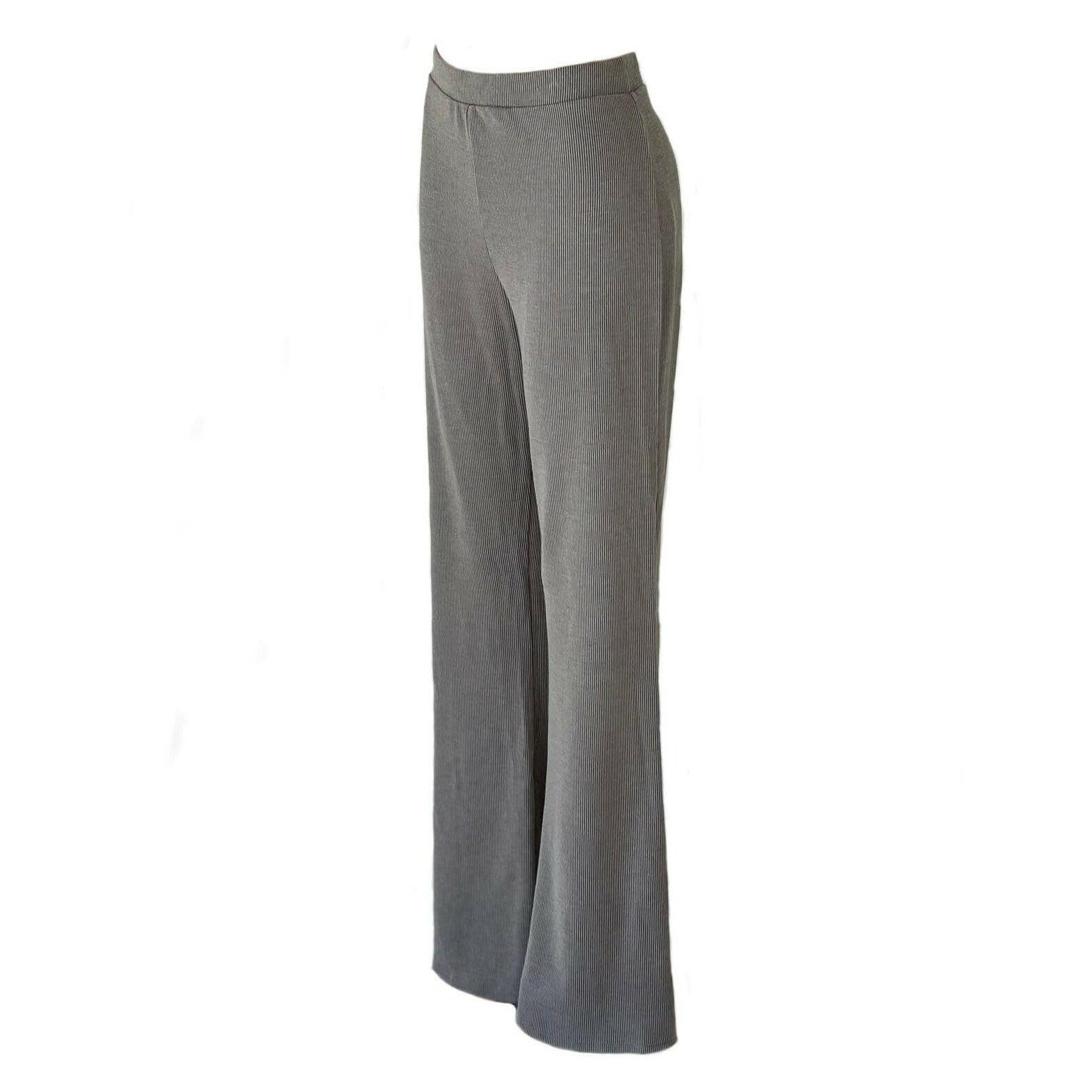 Stylish Ribbed Flare Pants for Women - Comfortable High Waist Bootcut Trousers in Cloud Grey | Perfect for Casual Wear, Office Outfits & Date Nights