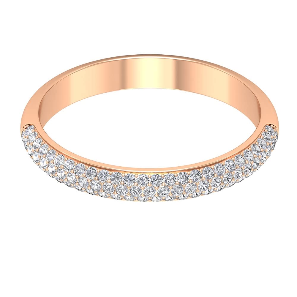 3/4 CT Certified Moissanite Half Eternity Ring for Women - 14K Solid Gold Wedding Band, Anniversary Gift, Promise Ring - Perfect for Bridal Jewelry, Engagement & Special Occasions