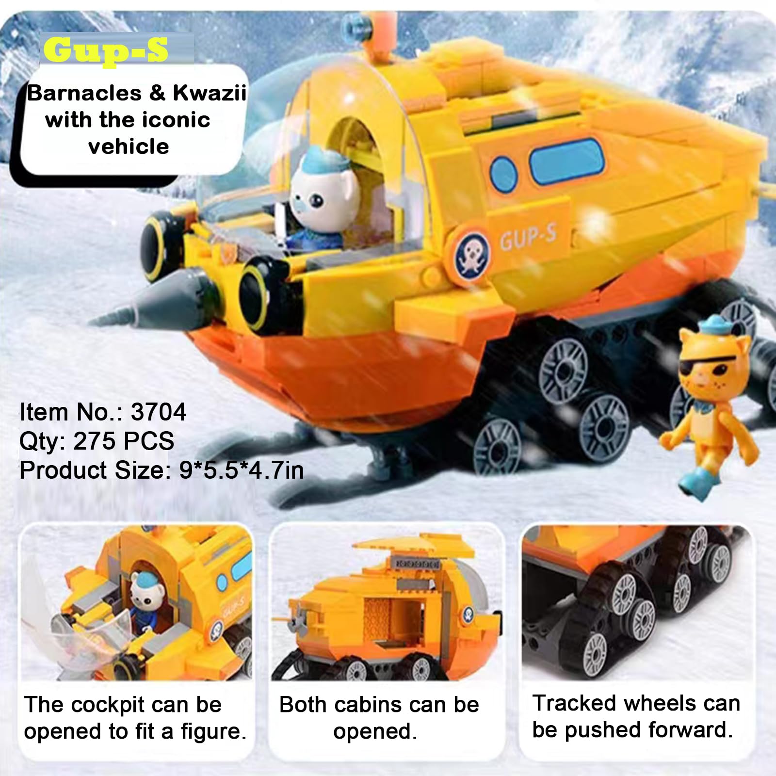**Little Froggy Octonauts GUP-S Vehicle & Figure Building Block Set - 275PCS Creative Construction Toy Compatible with Lego Bricks - STEM Learning Gift for Boys & Girls Ages 6+ - Perfect for Imaginative Play, Birthday & Holiday Gifts**