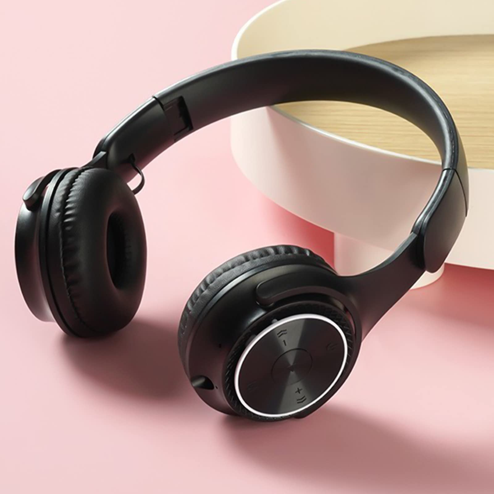 2022 Newest Wireless Noise Cancelling Over-Ear Headphones Bluetooth 5.0 with Deep Bass - Foldable Gaming Headset for Travel, Work & Music (Black) - Perfect for Commuting, Office Use & Entertainment