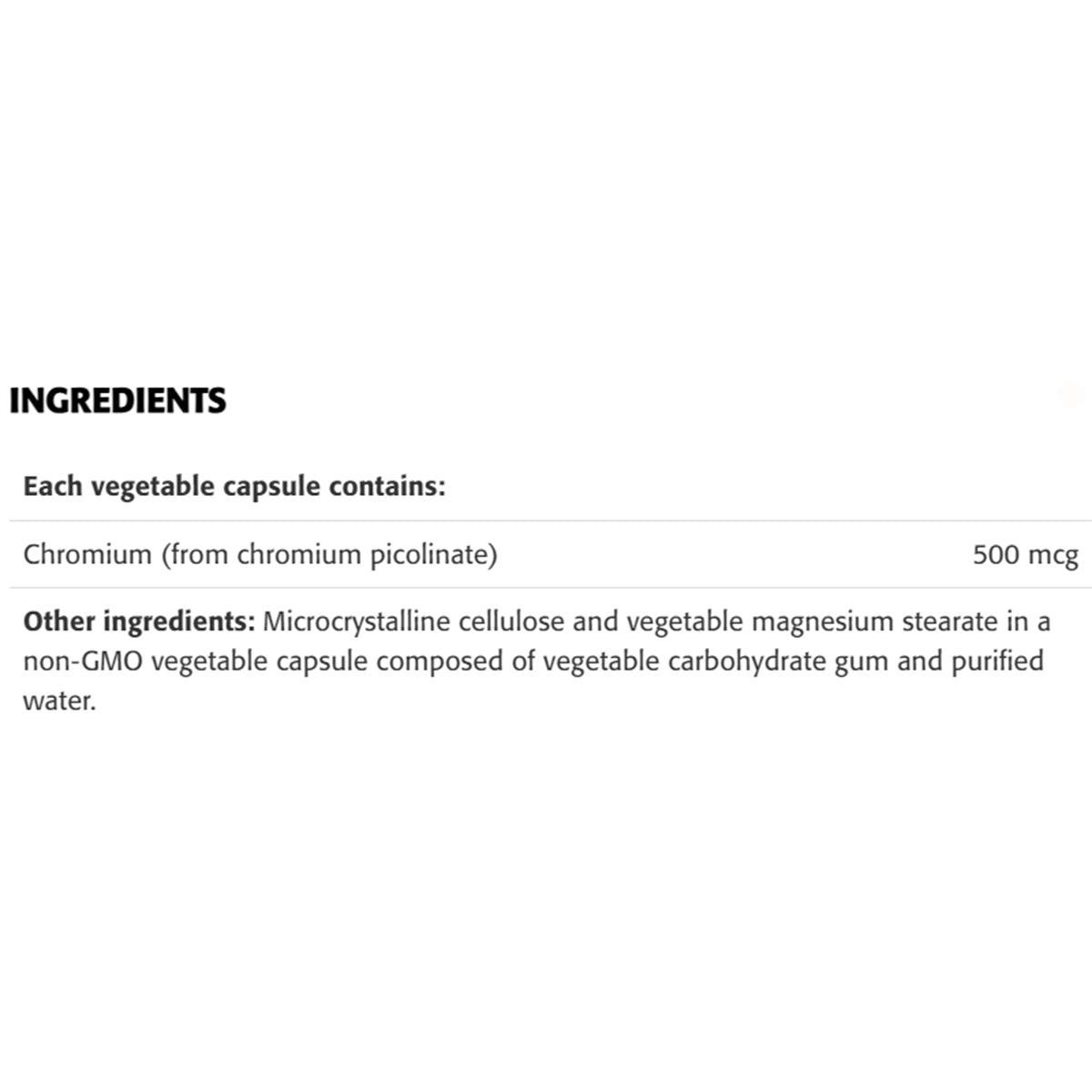 New Roots Chromium Picolinate 500 mcg - 100 Vegetarian Capsules for Blood Sugar Support & Weight Management | Vegan Supplement for Metabolism Boost