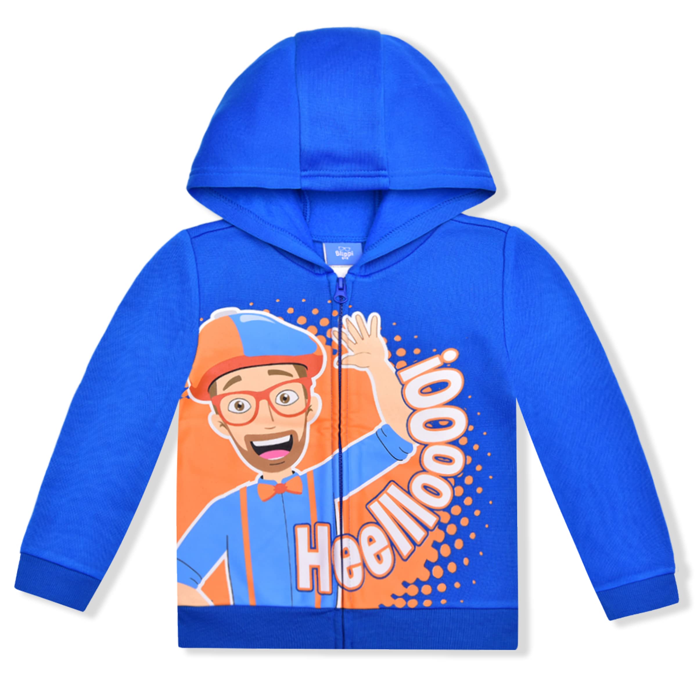 Blippi Boys Zip Up Hoodie for Toddler & Kids 2-5 Years | Blue Fleece Jacket for Playdates, Preschool & Outdoor Adventures