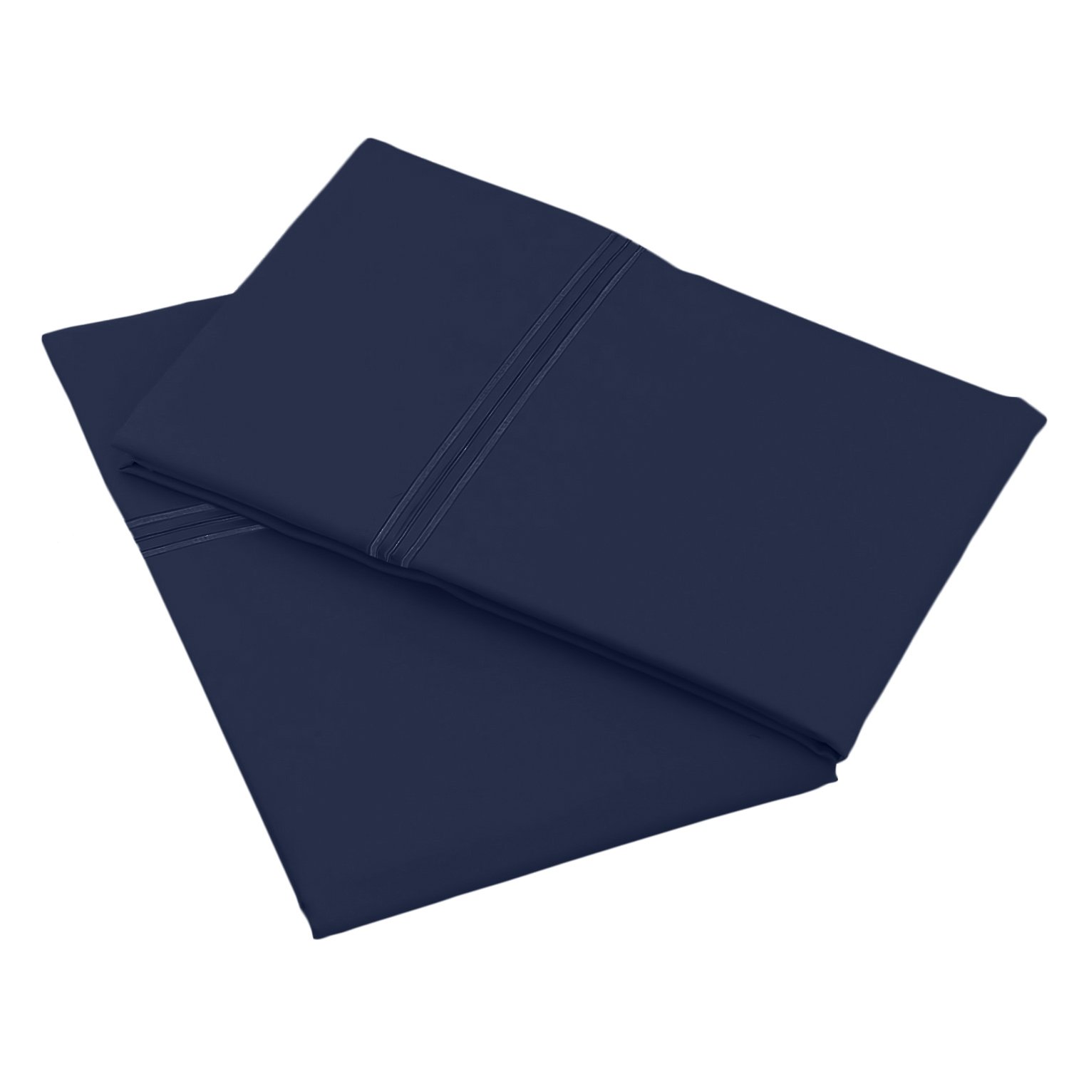 Ultra Soft Clara Clark Standard & Queen Size Pillow Cases Set of 2 - Lightweight Microfiber Pillow Covers with Envelope Closure in Navy Blue - Perfect for Bedroom, Guest Room & Hotel Use