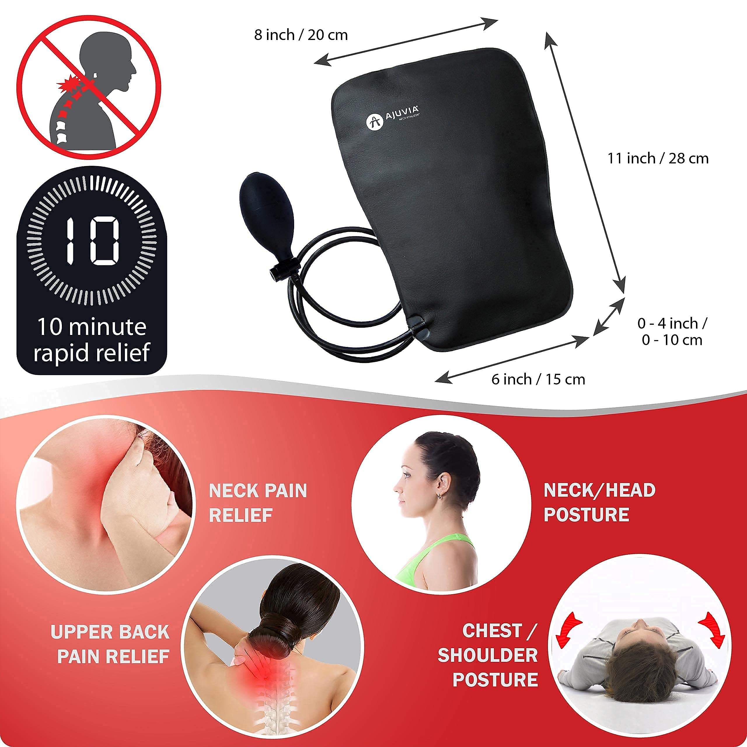 AJUVIA Back Vitalizer Lumbar Pillow and Neck Vitalizer™ Bundle - Ergonomic Support for Office Chair, Car Seat & Home Use - Relieve Back & Neck Pain While Working or Traveling