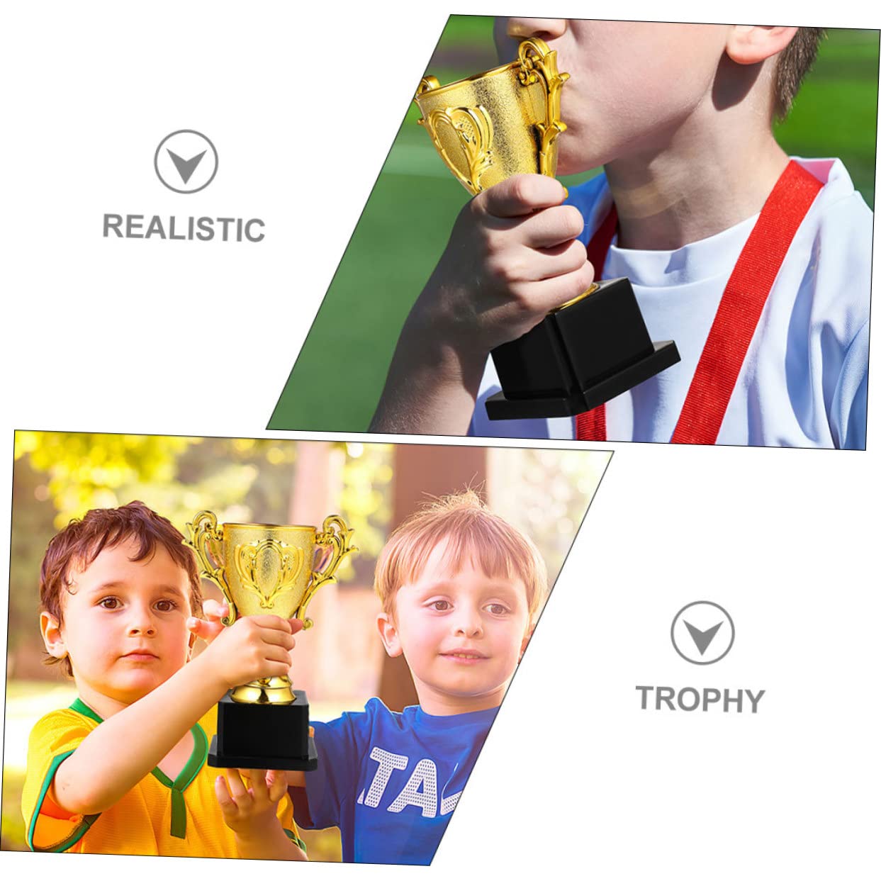 BESPORTBLE 8-Piece Trophy Set for Kids - Award Medals, Basketball Competition Prizes, Reusable Plastic Sports Decor | Perfect for School Events, Birthday Parties & Sports Day Celebrations